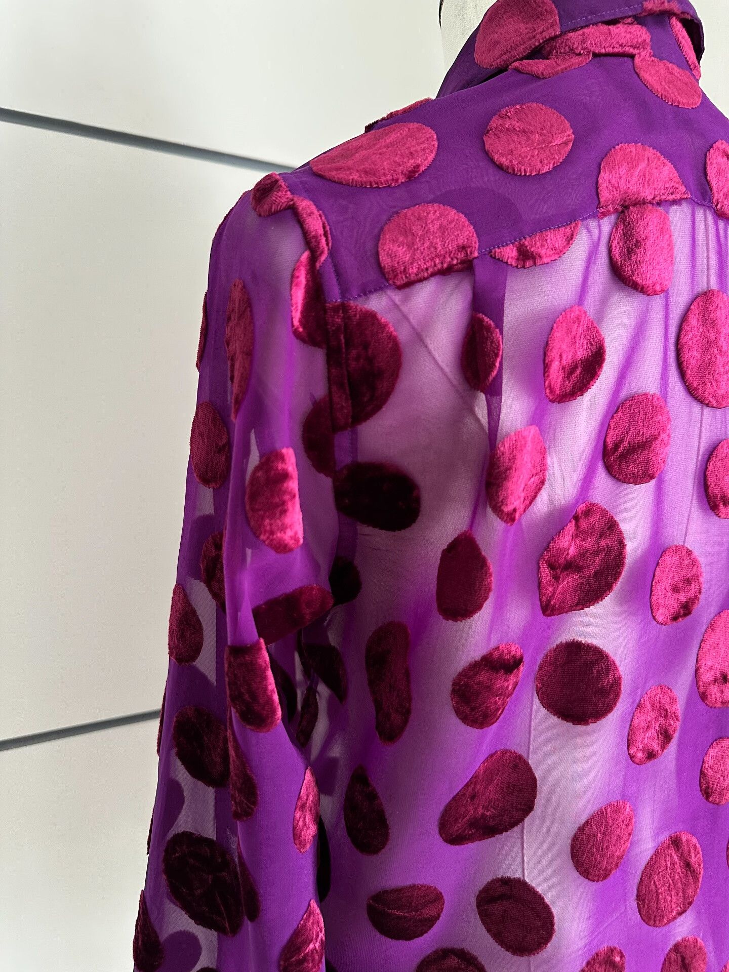 Junya Watanabe Junya Watanabe Velvet Polka Dot Shirt Size S / US 4 / IT 40 - 4 Thumbnail