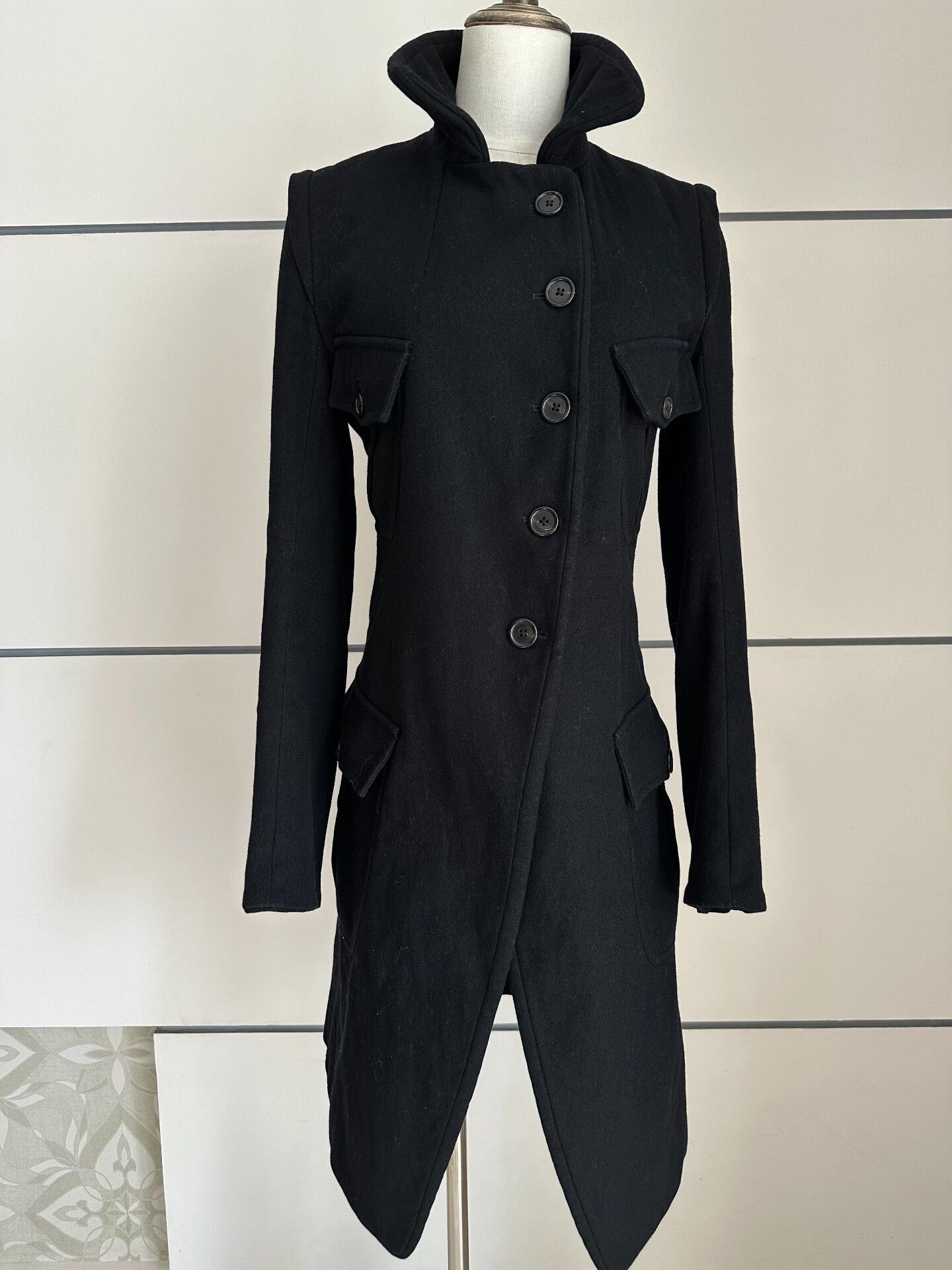 Ann Demeulemeester Ann Demeulemeester Black Coat with Pockets Size XS / US 0-2 / IT 36-38 - 7 Thumbnail