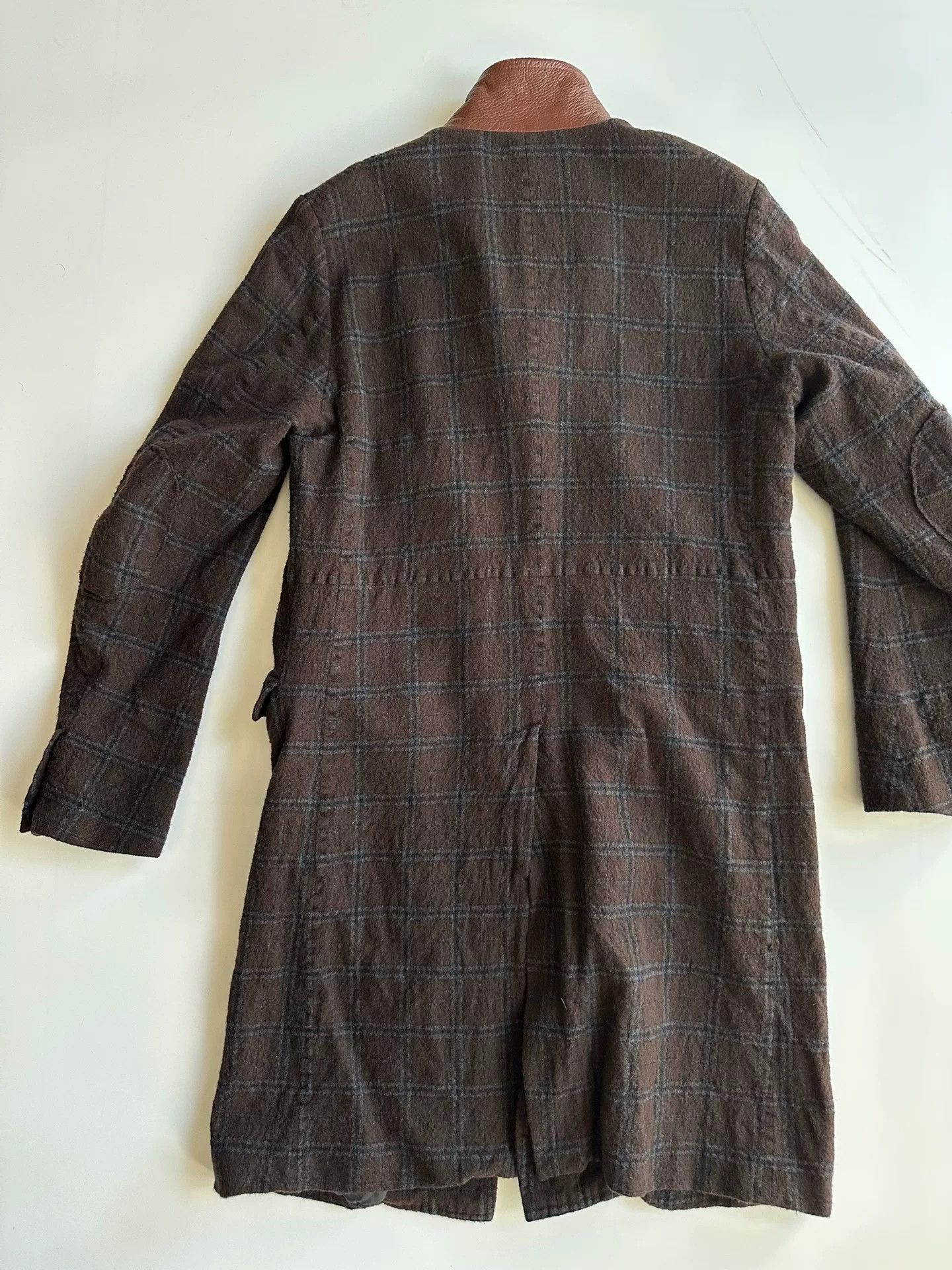 Undercover UNDERCOVER Leather Collar Check Coat Size US M / EU 48-50 / 2 - 6 Thumbnail
