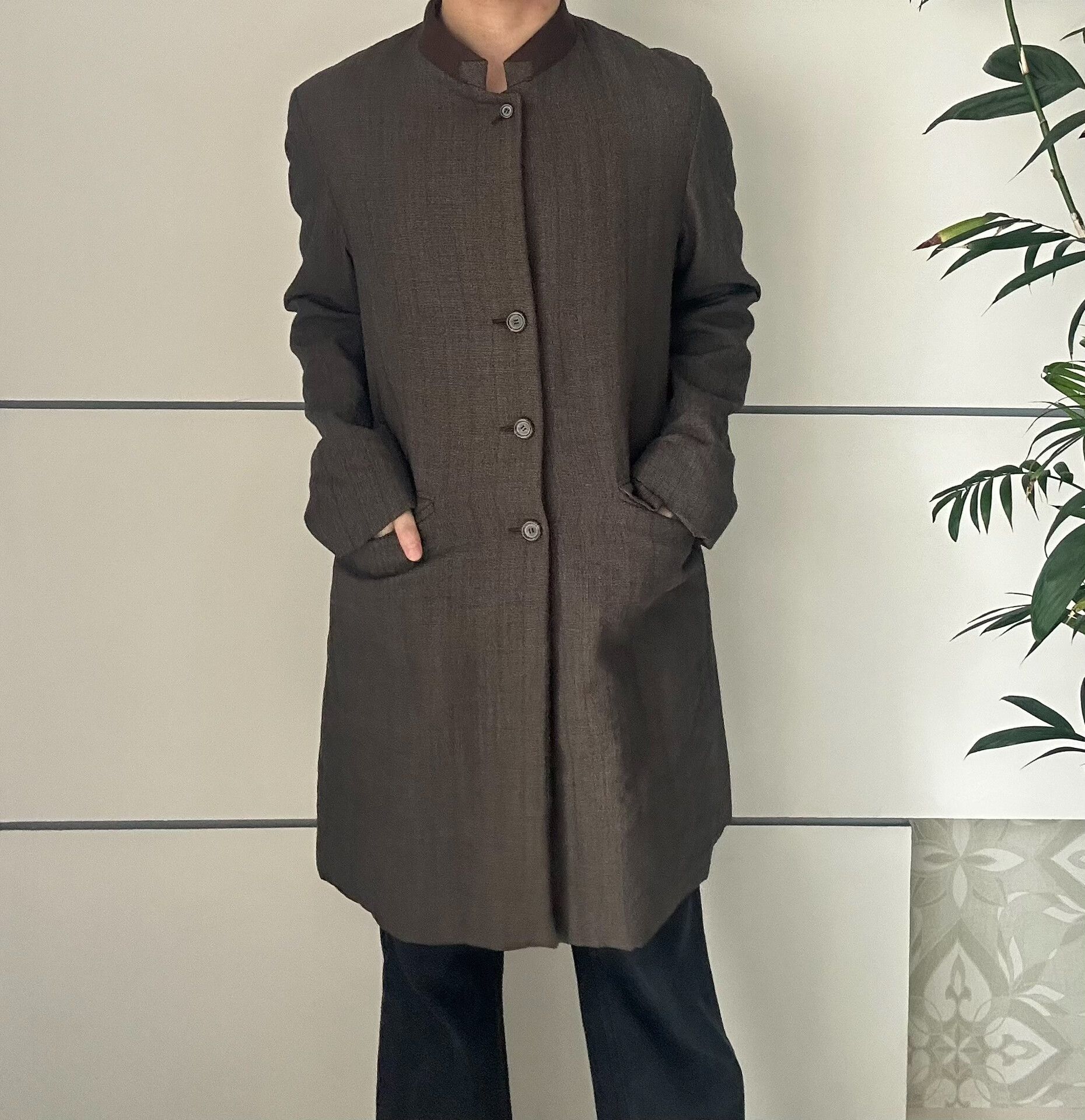 Dries Van Noten Dries Van Noten Brown Collarless Coat Size US S / EU 44-46 / 1 - 9 Thumbnail