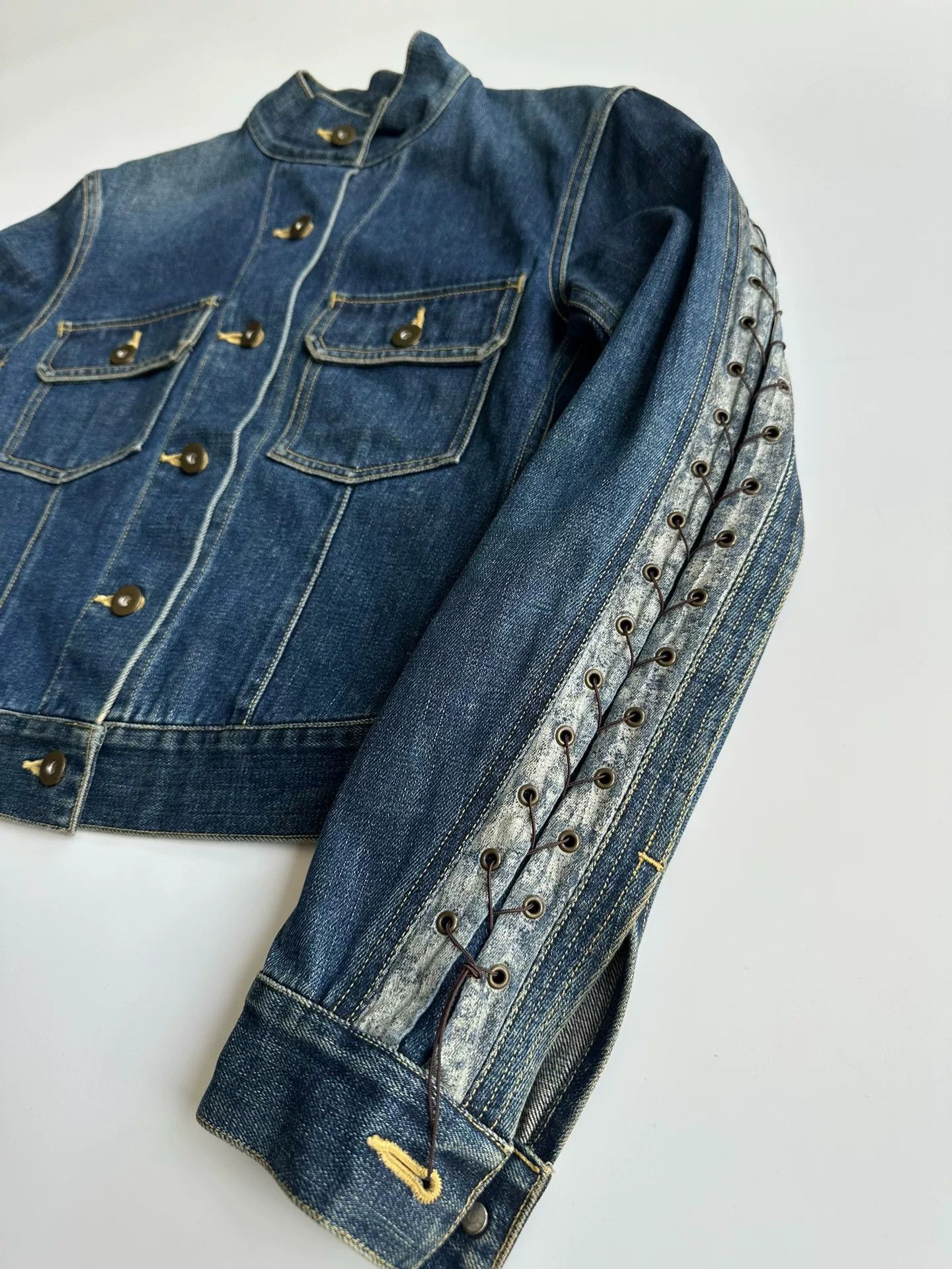 Issey Miyake Issey Miyake Denim Jacket with Stitching Size US S / EU 44-46 / 1 - 3 Thumbnail