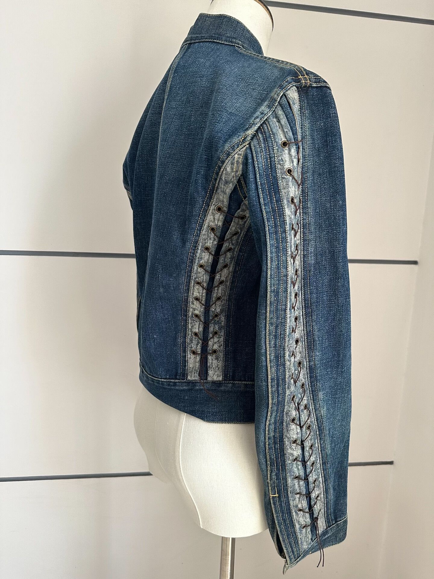 Issey Miyake Issey Miyake Denim Jacket with Stitching Size US S / EU 44-46 / 1 - 5 Thumbnail