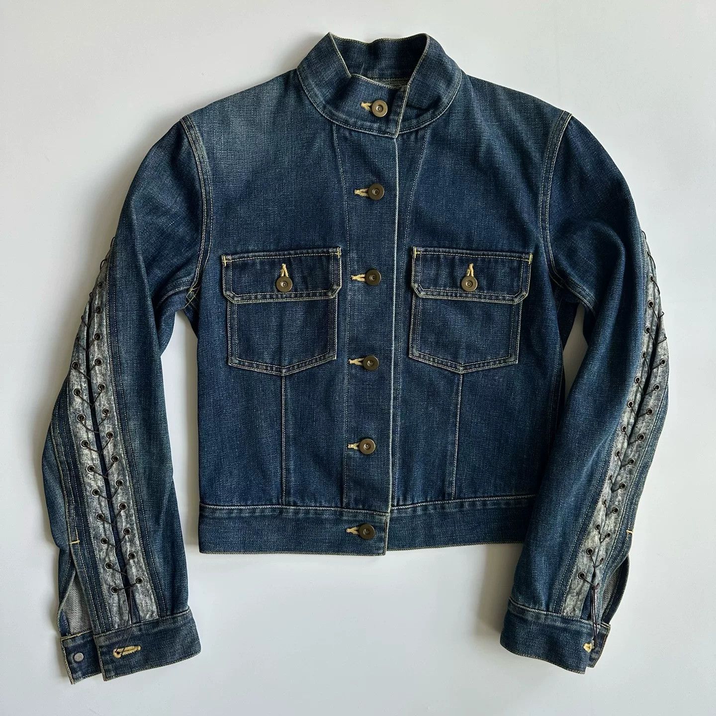 Issey Miyake Issey Miyake Denim Jacket with Stitching Size US S / EU 44-46 / 1 - 2 Thumbnail