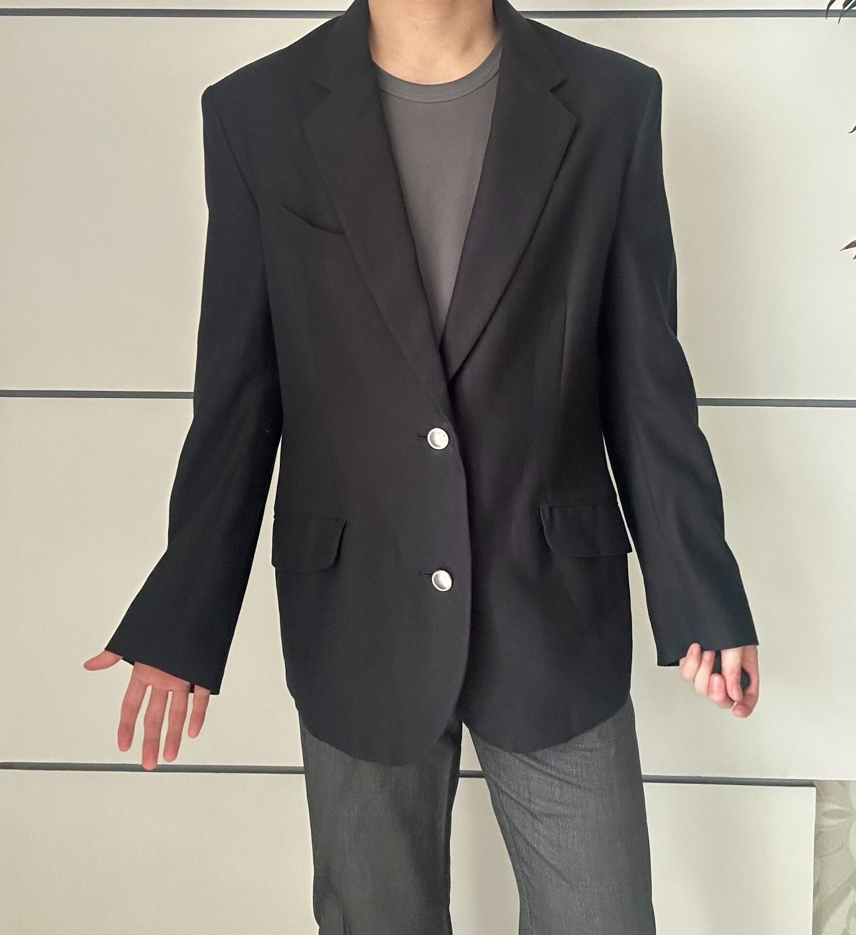 Sulvam SULVAM Distressed Blazer for Modern Style Size US L / EU 52-54 / 3 - 6 Thumbnail