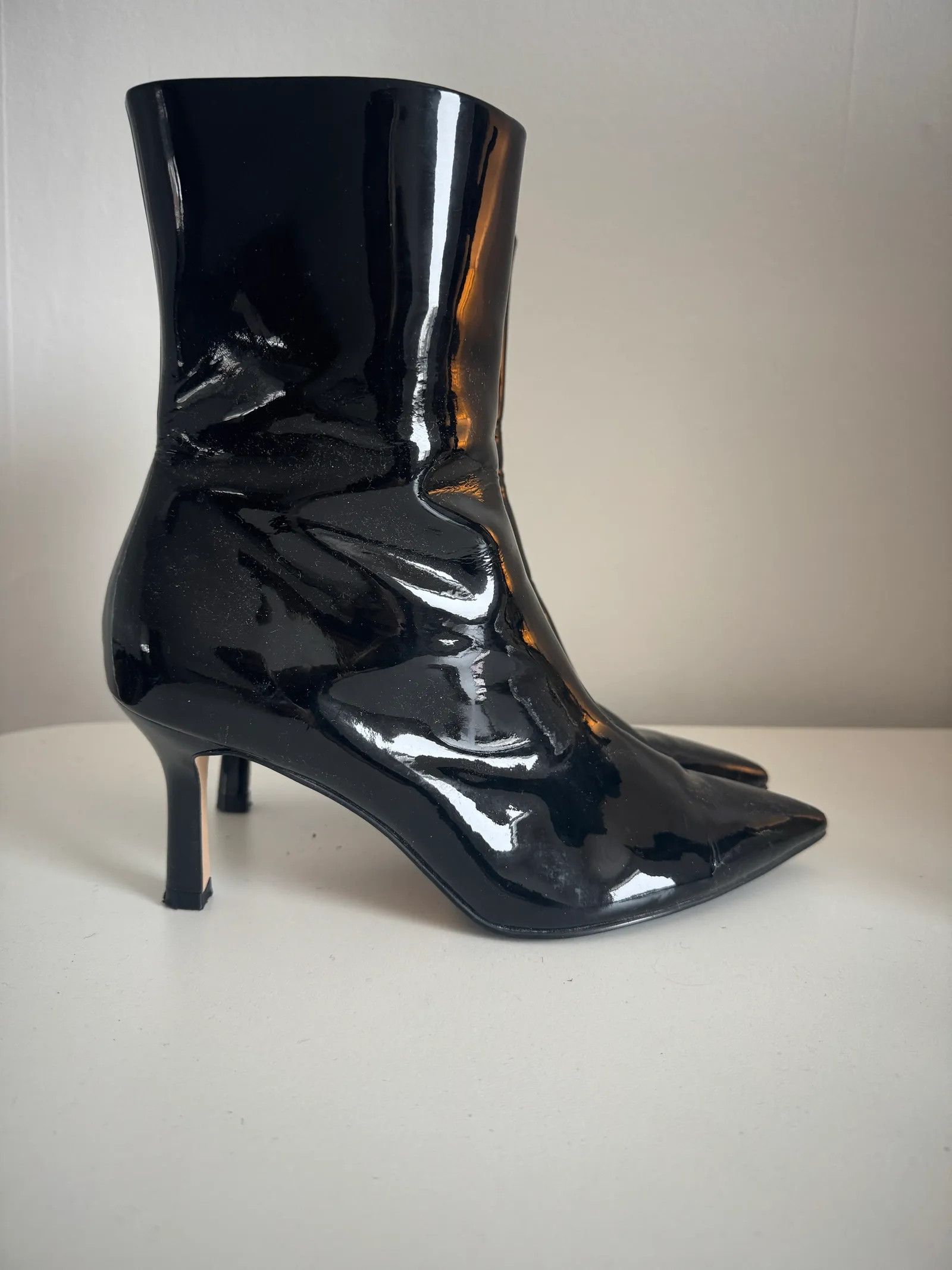 & Other Stories & Other Stories Thin Heel Patent Leather Boots Boots Size US 10 / IT 40 - 4 Thumbnail