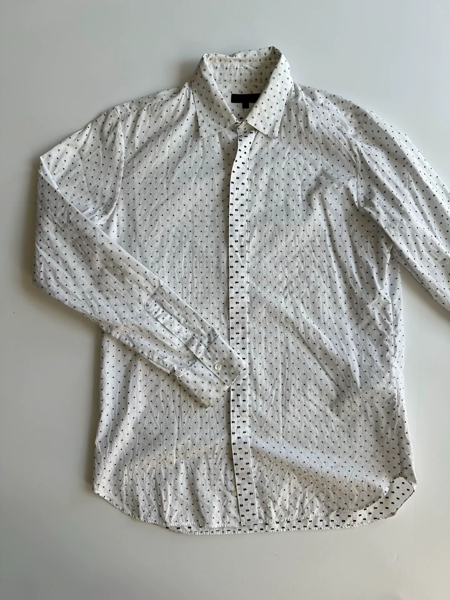 Ann Demeulemeester Ann Demeulemeester Embroidered Polka Dot Shirt Size L / US 10 / IT 46 - 2 Thumbnail