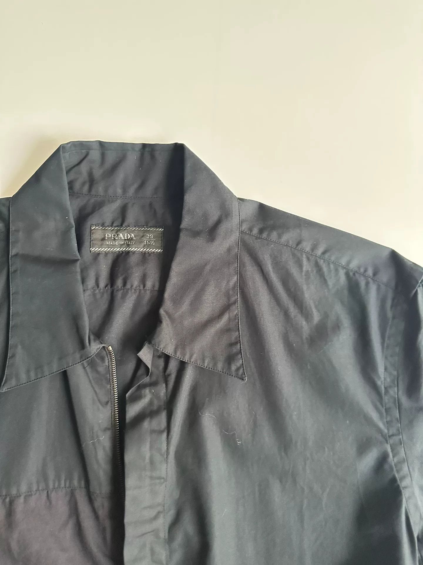 Prada Prada Mixed Fabric Zip Shirt Size US S / EU 44-46 / 1 - 4 Thumbnail