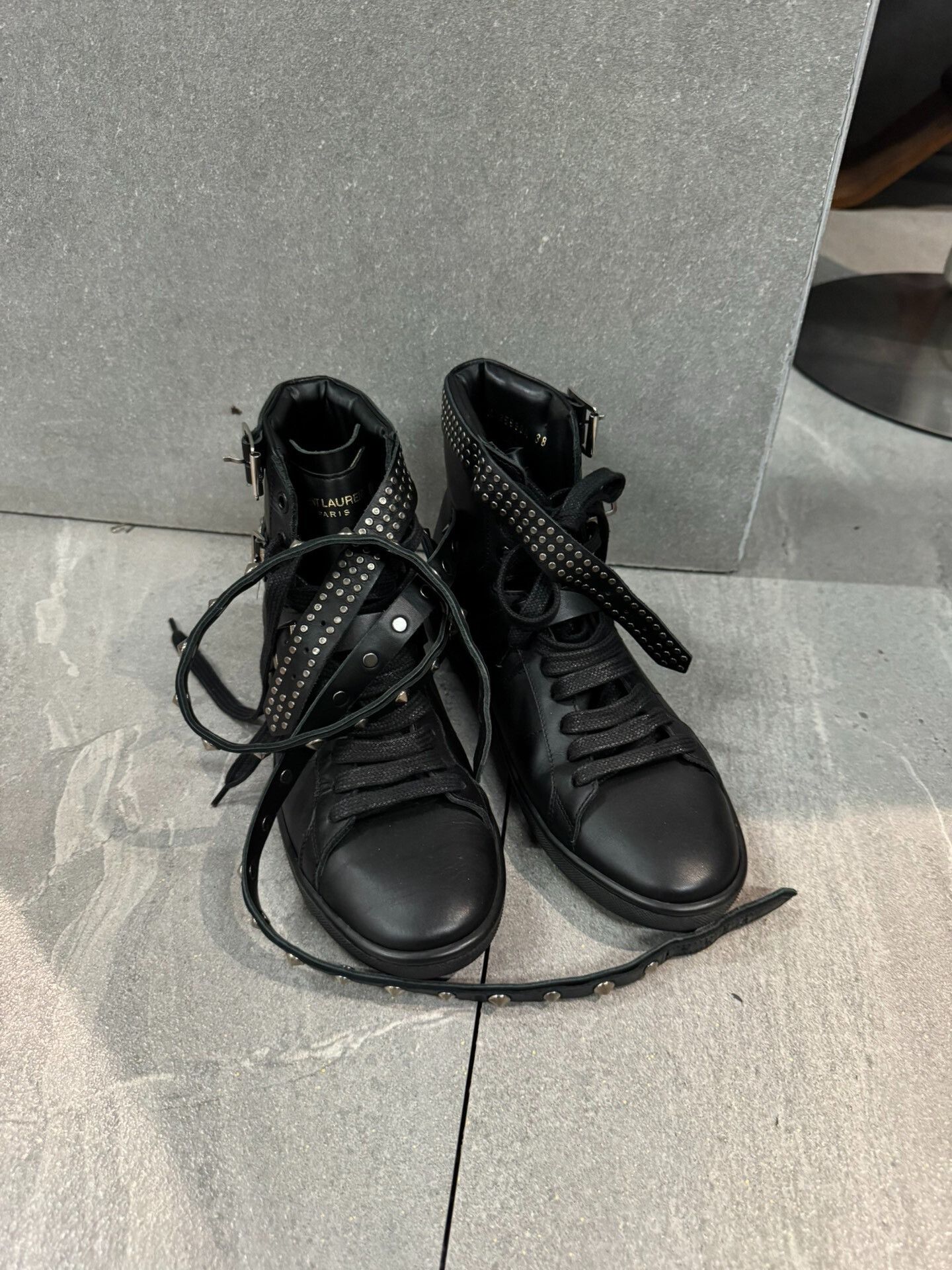Hedi Slimane Yves Saint Laurent Rock High-Top Sneakers Size US 5 / EU 37 - 3 Thumbnail