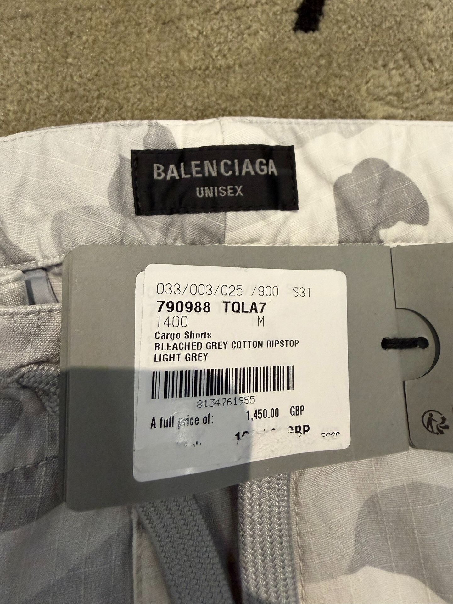 Balenciaga Balenciaga Cargo Shorts Mud-Dyed Collection Size US 30 / EU 46 - 2 Thumbnail