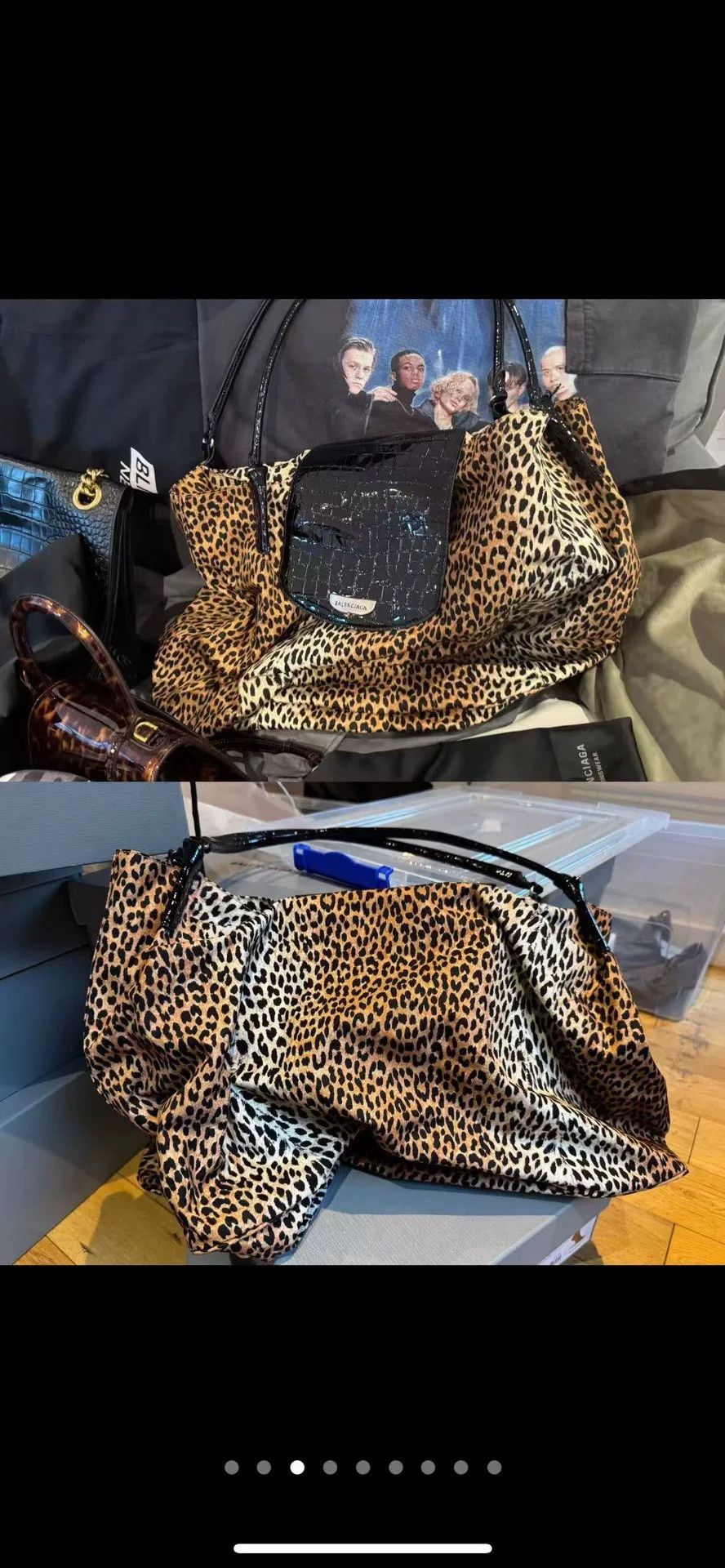 Balenciaga Balenciaga Leopard Hobo Bag with Crocodile Skin Size ONE SIZE - 8 Thumbnail