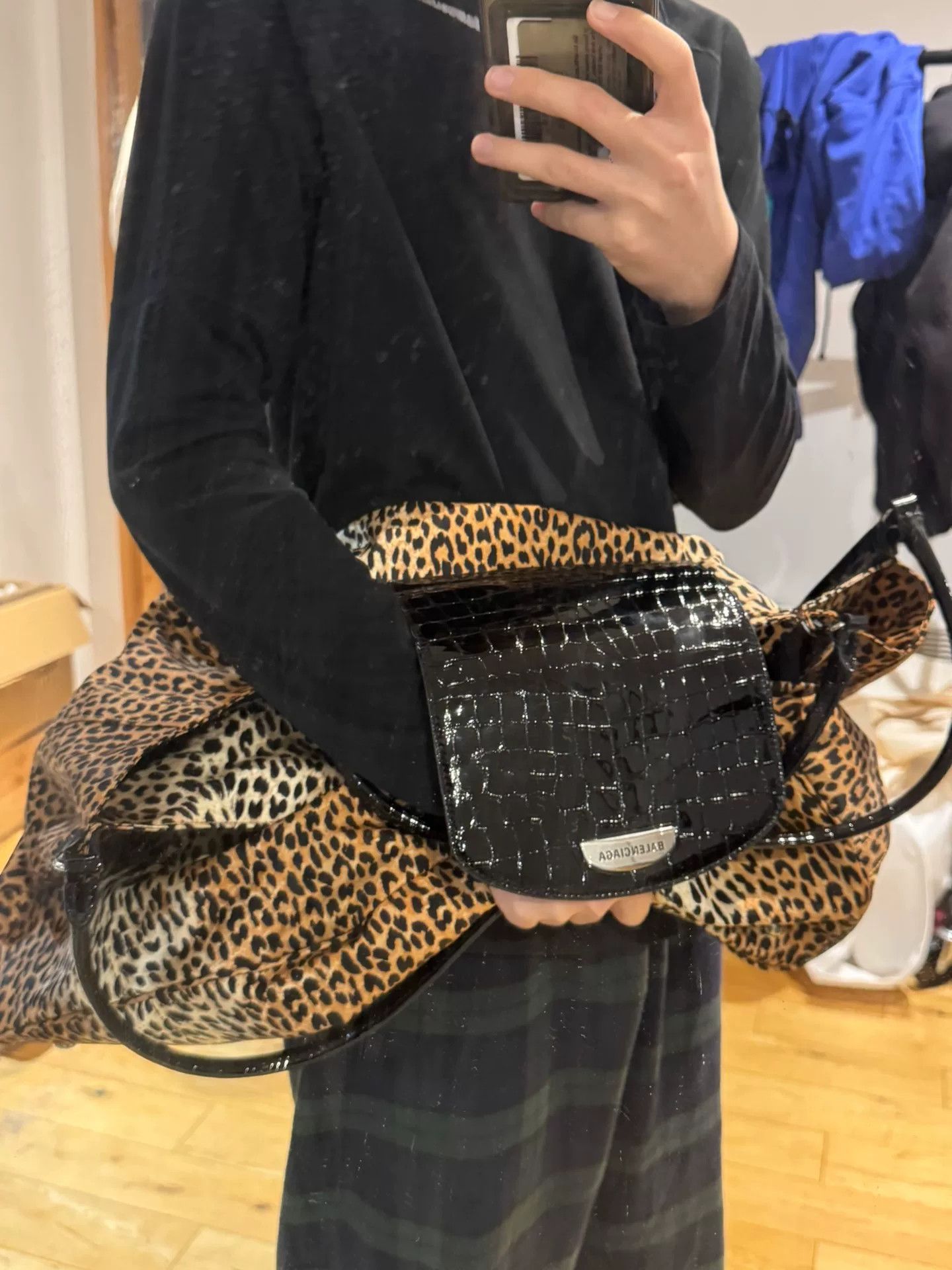 Balenciaga Balenciaga Leopard Hobo Bag with Crocodile Skin Size ONE SIZE - 5 Thumbnail