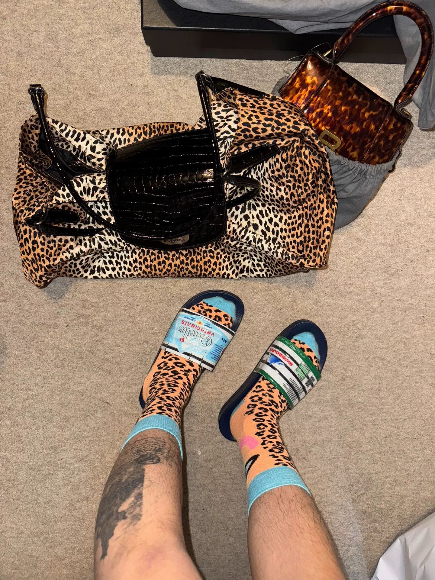 Balenciaga Balenciaga Leopard Hobo Bag with Crocodile Skin Size ONE SIZE - 4 Thumbnail