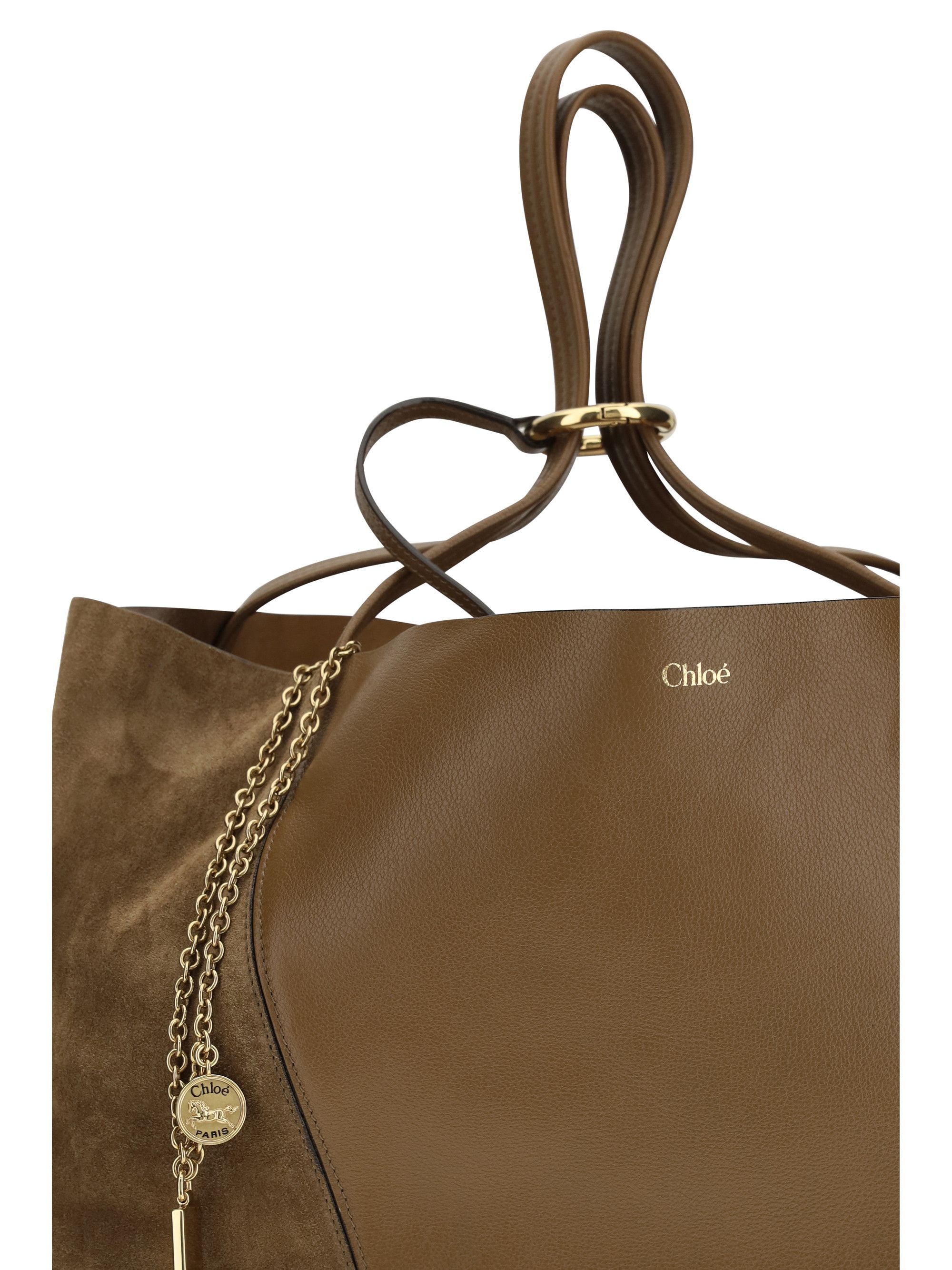 Chloe Spin Tote Bag in grenadine leather and suede Size ONE SIZE - 4 Thumbnail