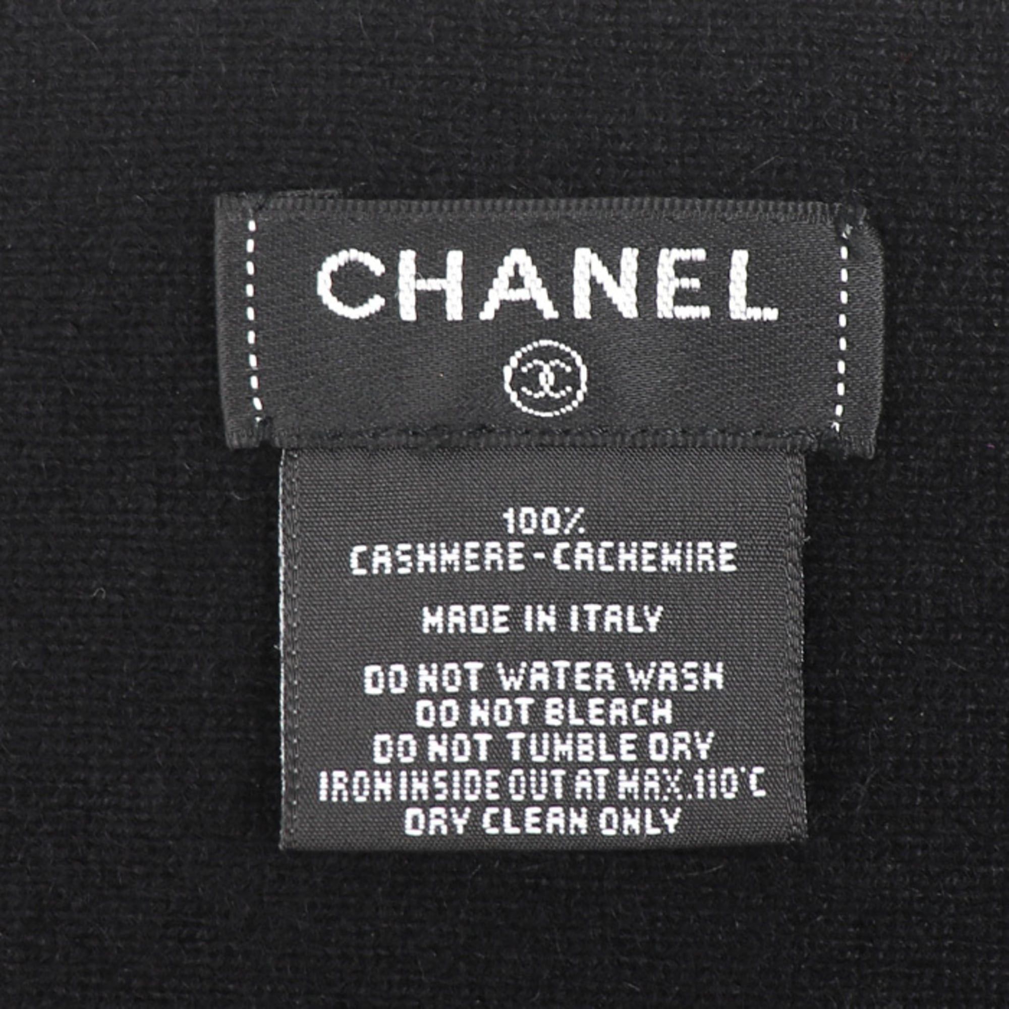 Chanel CHANEL Coco Mark Stole Scarf Black Women's Size ONE SIZE - 4 Thumbnail