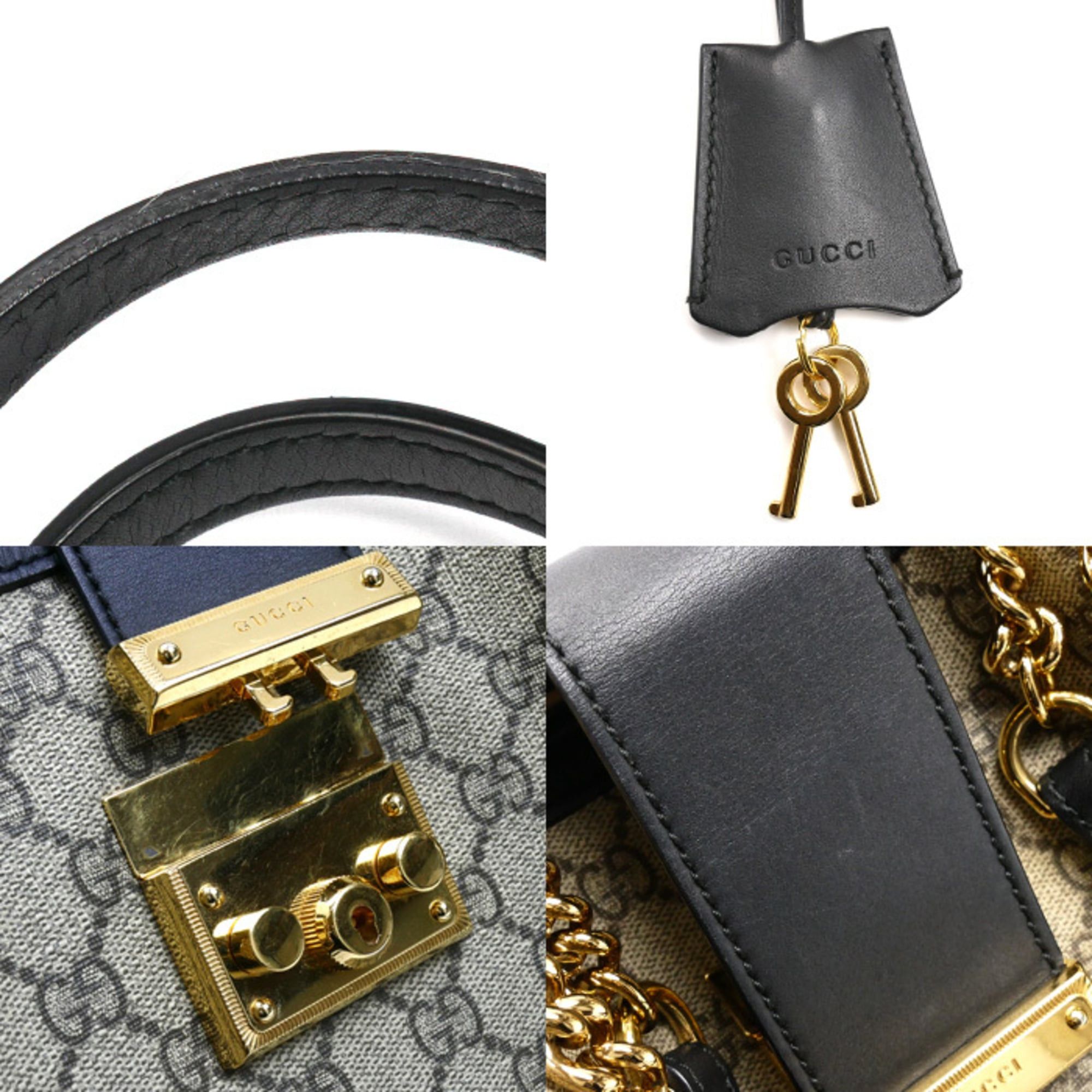 Gucci GUCCI Padlock GG Medium Shoulder Bag in Beige and Black (479197) Size ONE SIZE - 8 Thumbnail