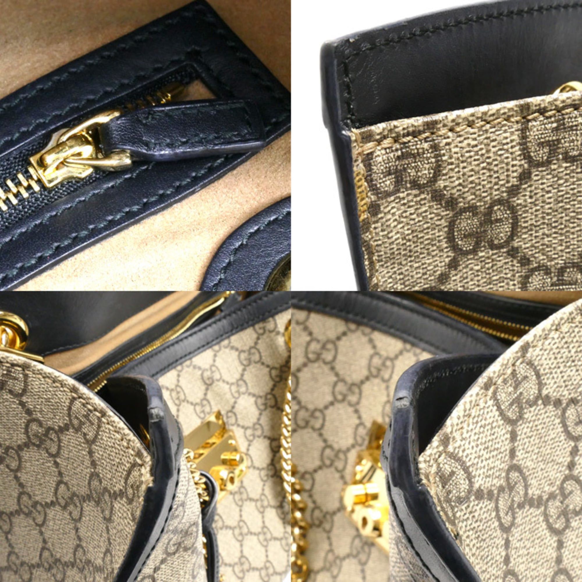 Gucci GUCCI Padlock GG Medium Shoulder Bag in Beige and Black (479197) Size ONE SIZE - 6 Thumbnail