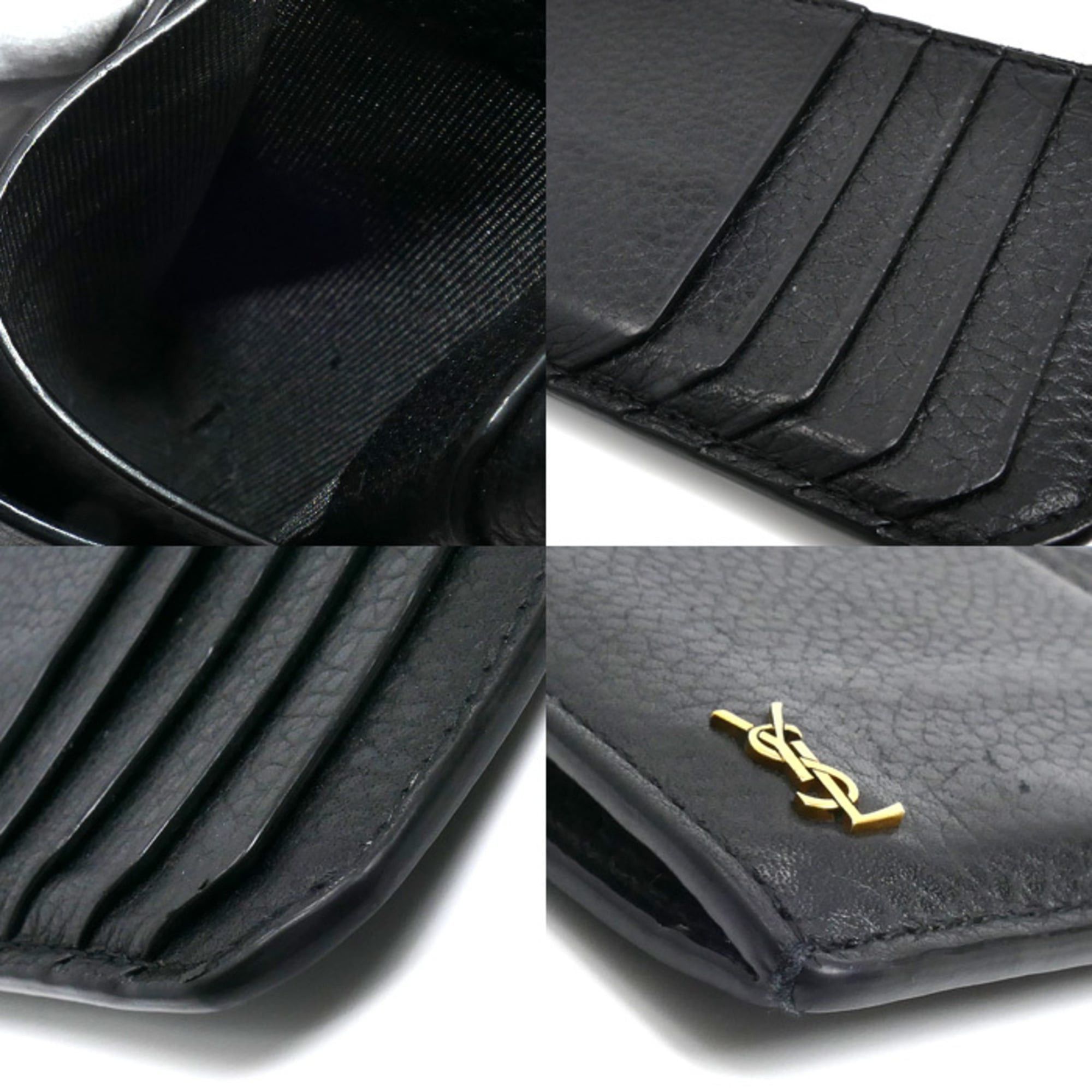 Saint Laurent Paris SAINT LAURENT Tiny Cassandra Fragment Zip Business Card Case/Card Case/Wallet/Coin Case Black 847962 Women's Size ONE SIZE - 5 Thumbnail