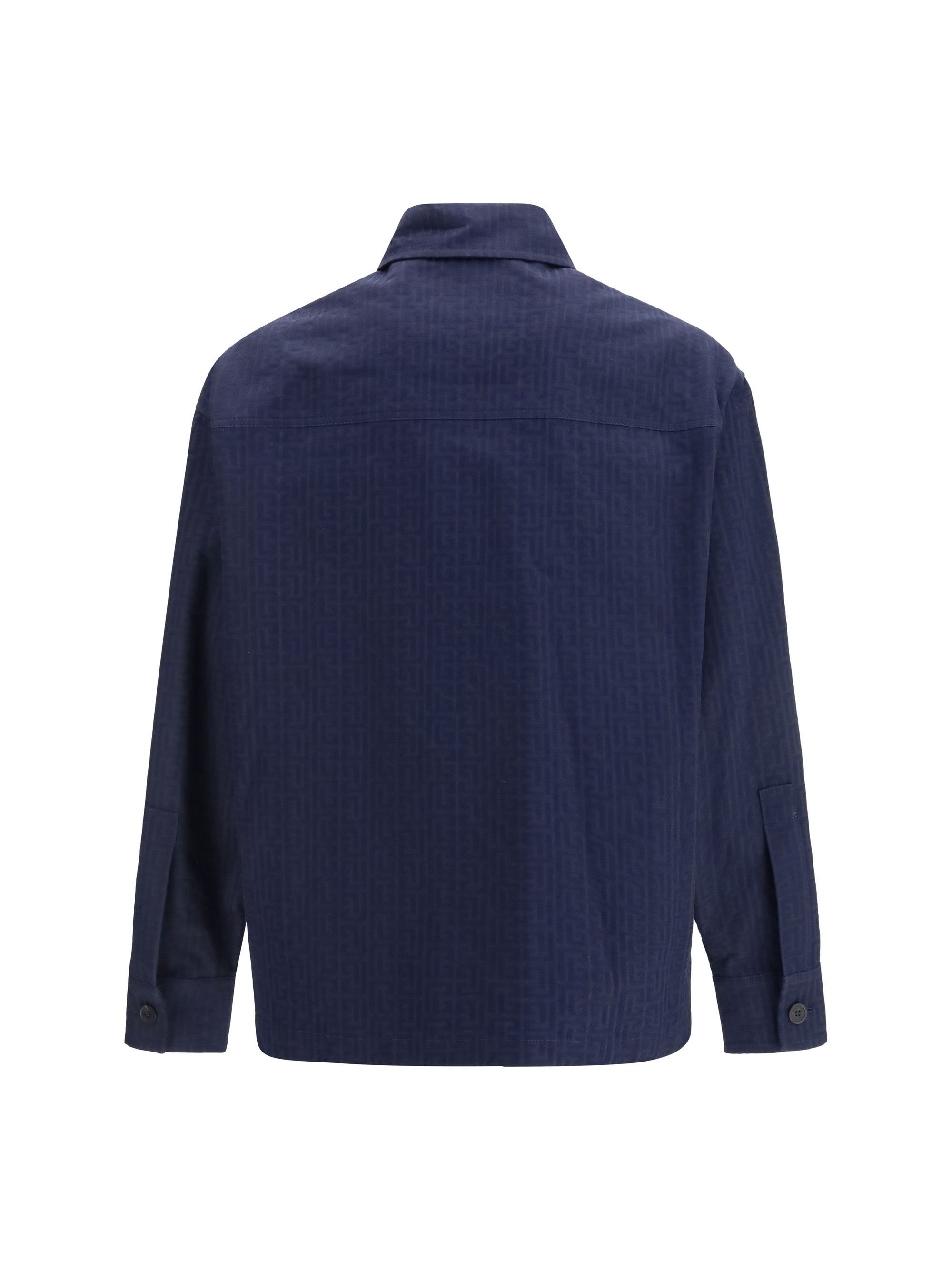 Balmain Cotton monogram jacquard Overshirt Size US L / EU 52-54 / 3 - 2 Thumbnail
