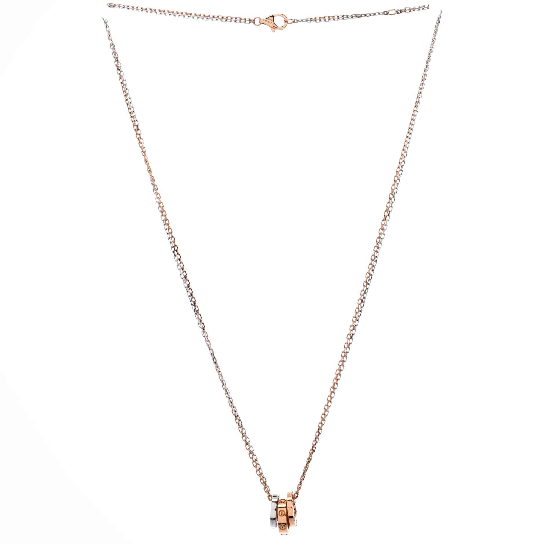 Cartier Love 3 Ring Pendant Necklace Size ONE SIZE - 2 Thumbnail