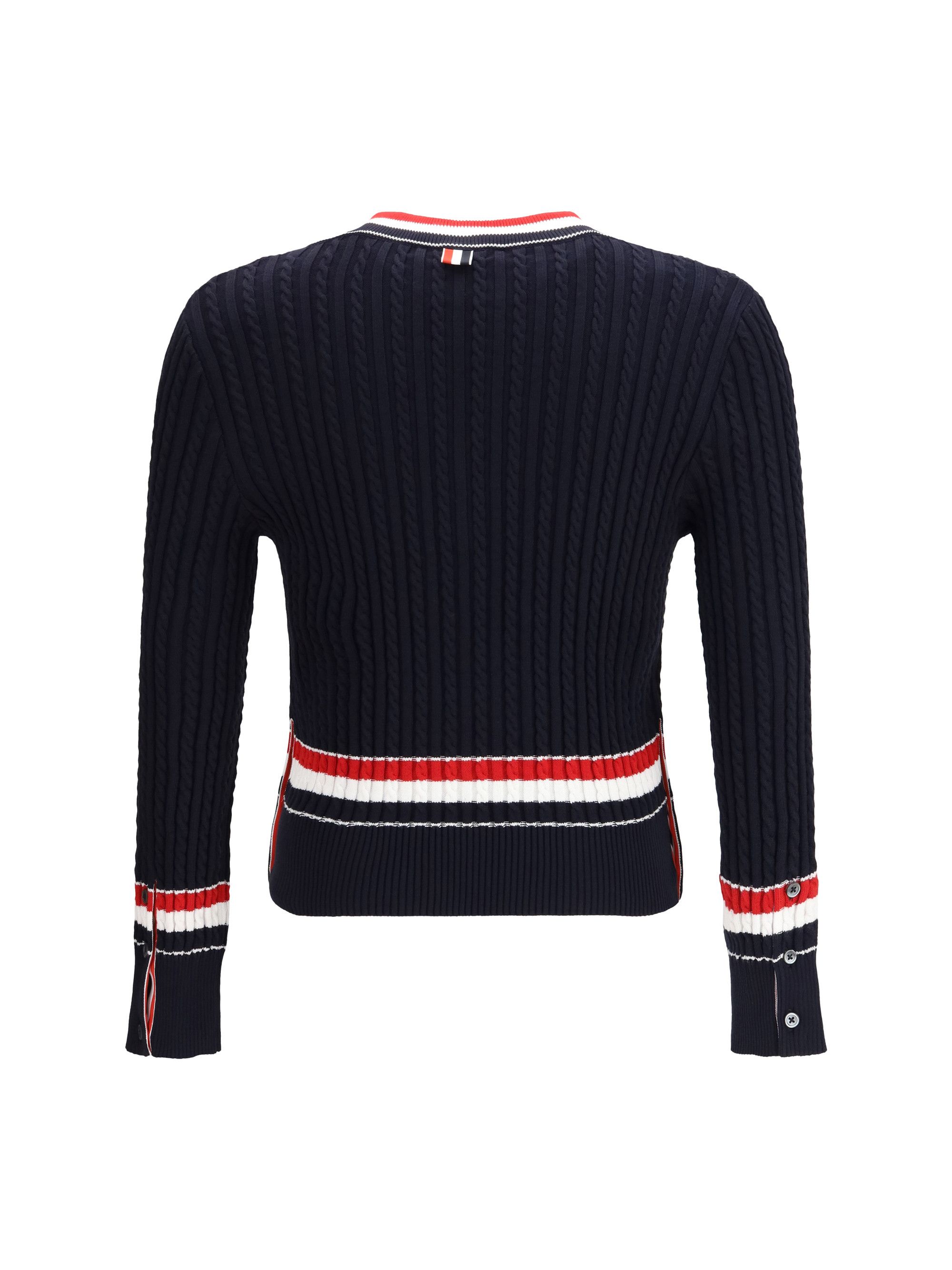 Thom Browne Intarsia cable-knit V-neck Sweater Size US S / EU 44-46 / 1 - 2 Thumbnail