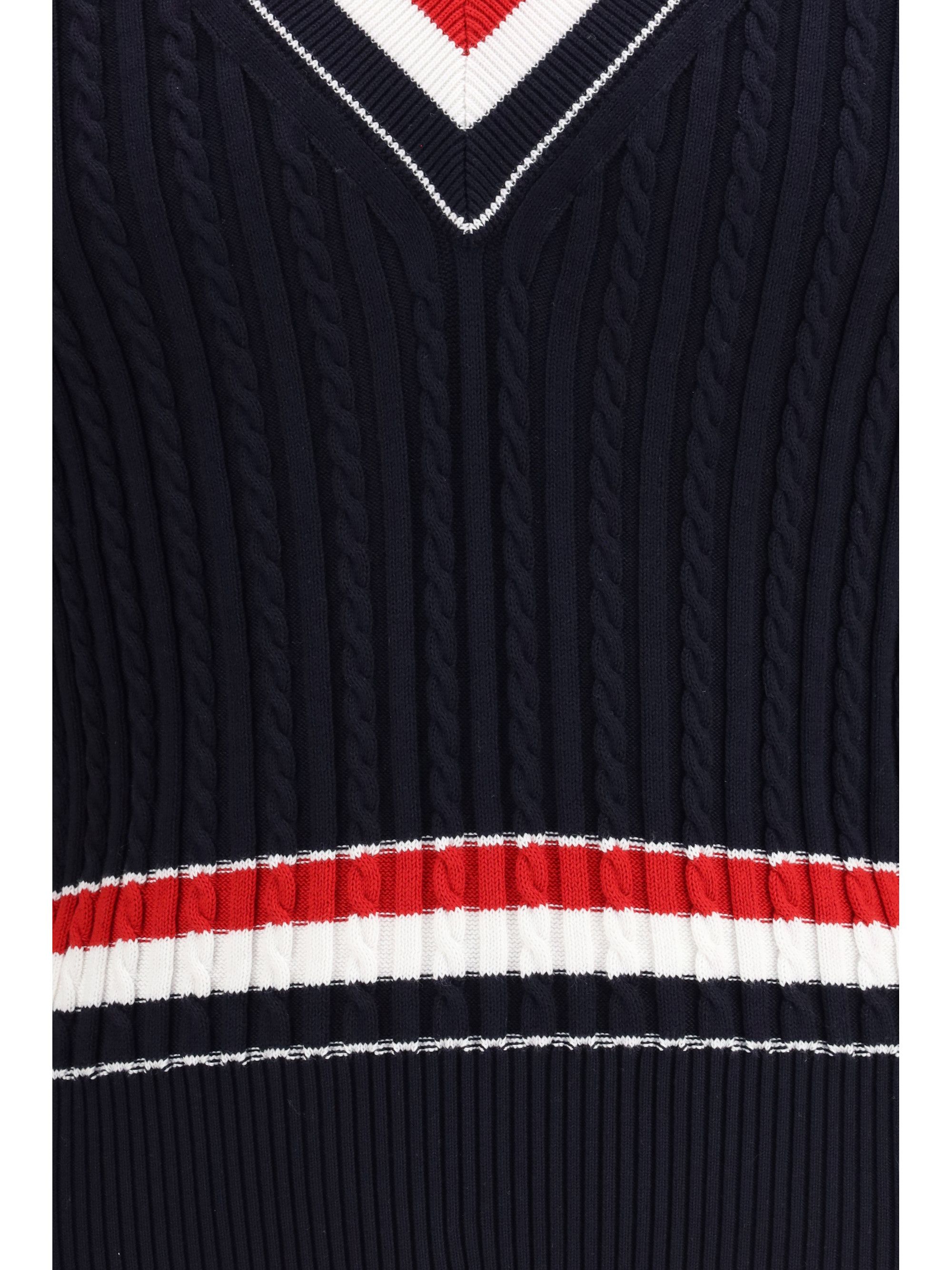 Thom Browne Intarsia cable-knit V-neck Sweater Size US XL / EU 56 / 4 - 3 Thumbnail