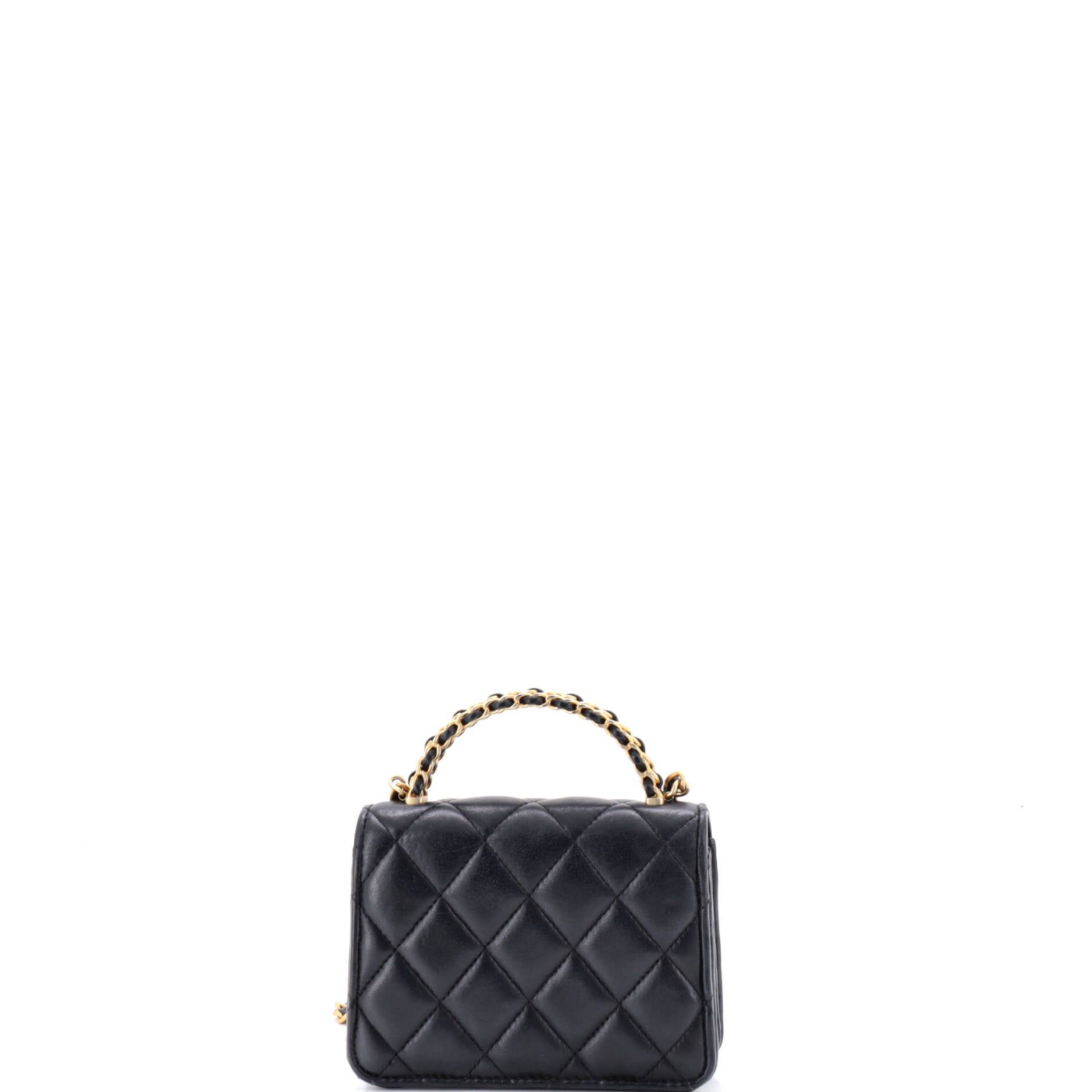 Chanel Woven Top Handle CC Flap Clutch on Chain Size ONE SIZE - 3 Thumbnail