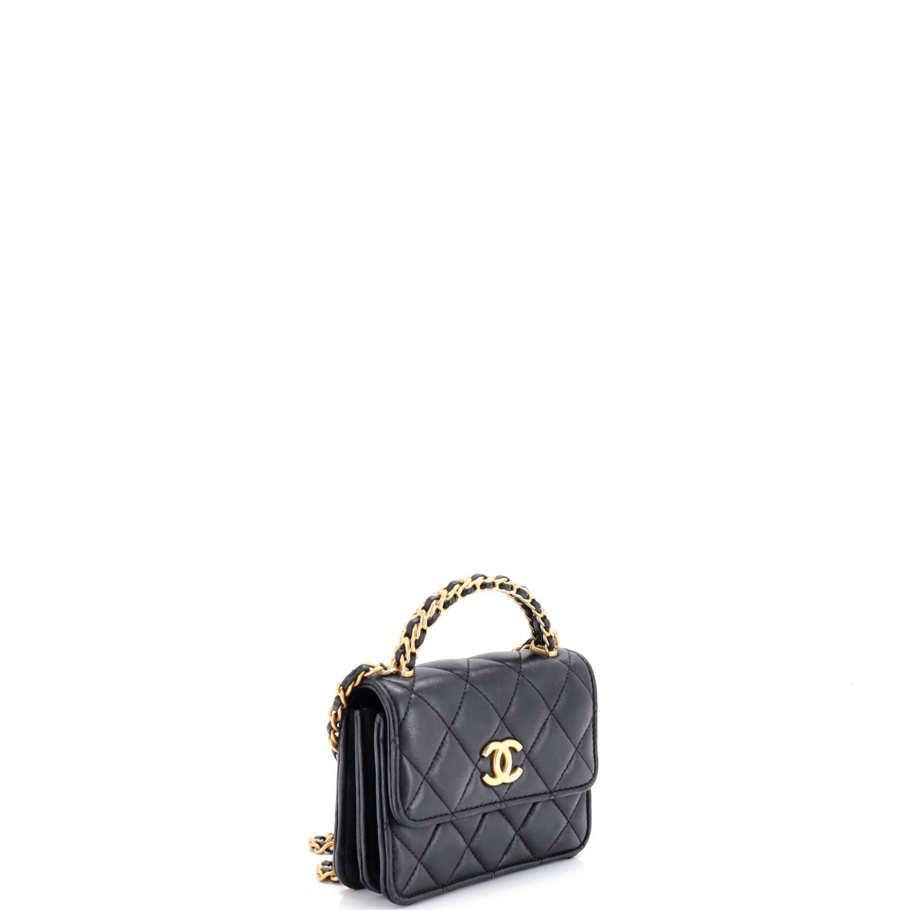 Chanel Woven Top Handle CC Flap Clutch on Chain Size ONE SIZE - 2 Thumbnail
