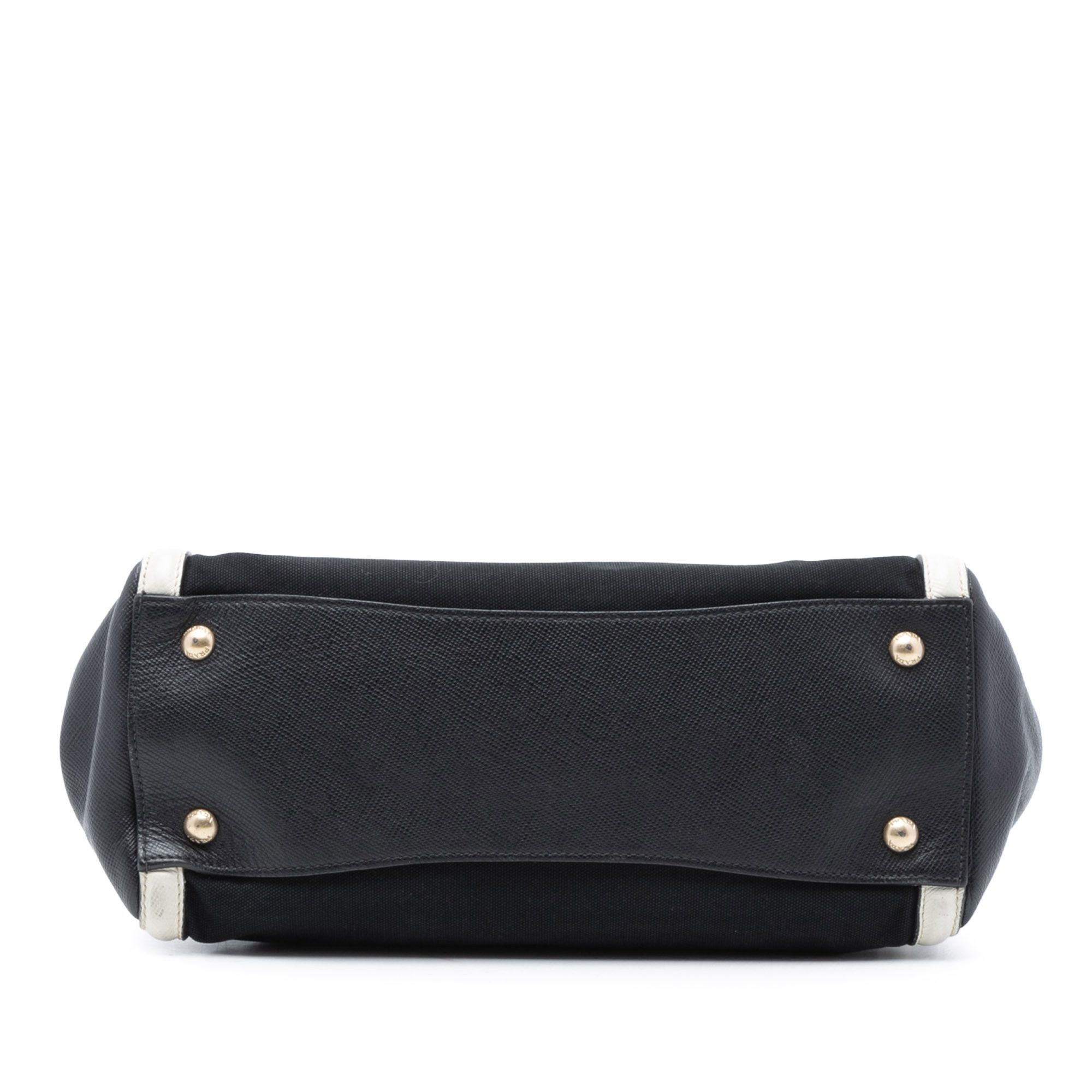 Prada Prada Bicolor Saffiano Cuir Trimmed Canvas Satchel Size ONE SIZE - 3 Thumbnail
