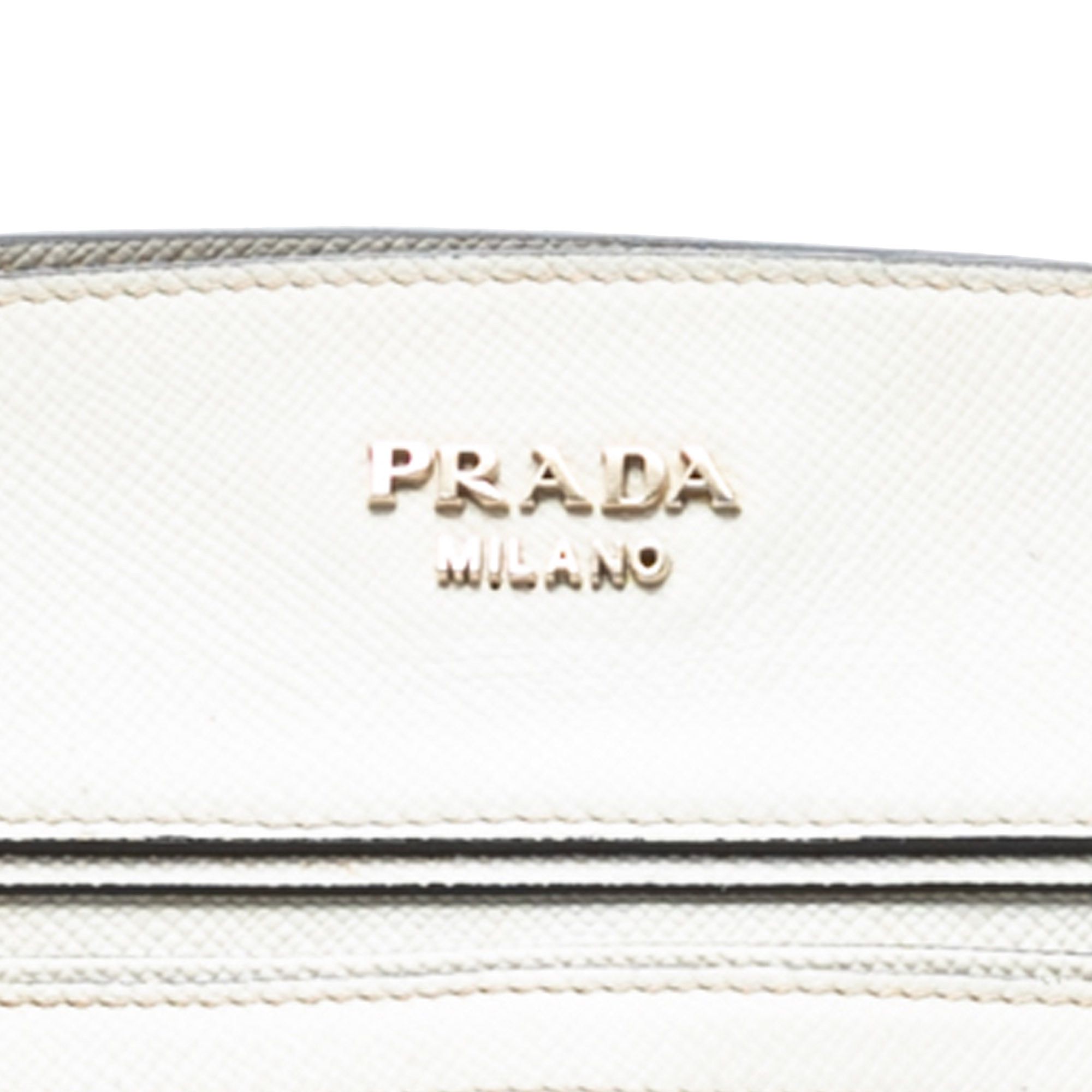Prada Prada Bicolor Saffiano Cuir Trimmed Canvas Satchel Size ONE SIZE - 6 Thumbnail