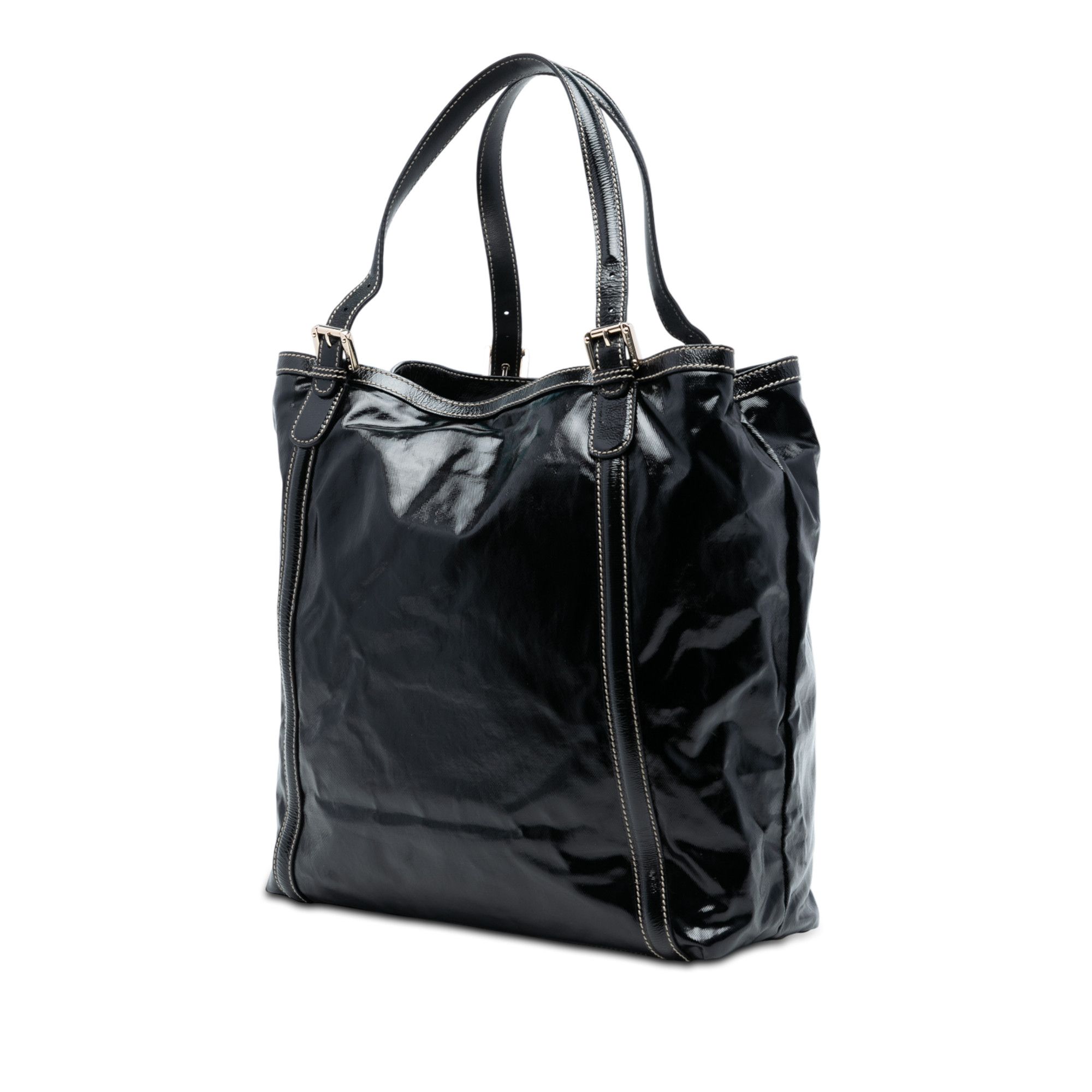 Gucci Gucci Patent Dialux Britt Web Tote Size ONE SIZE - 2 Thumbnail