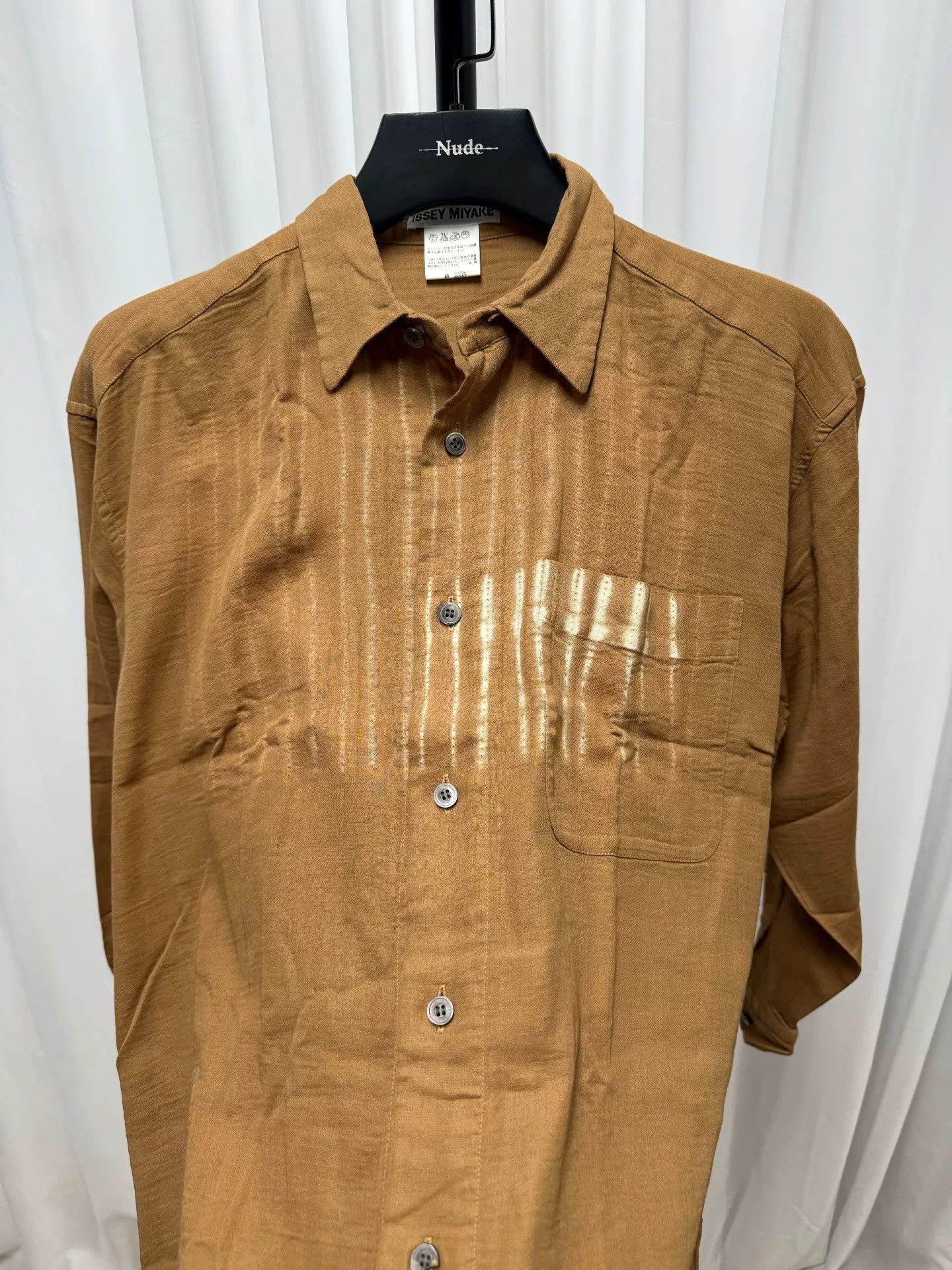 Issey Miyake Issey Miyake Striped Shirt in Brown Size US M / EU 48-50 / 2 - 5 Thumbnail