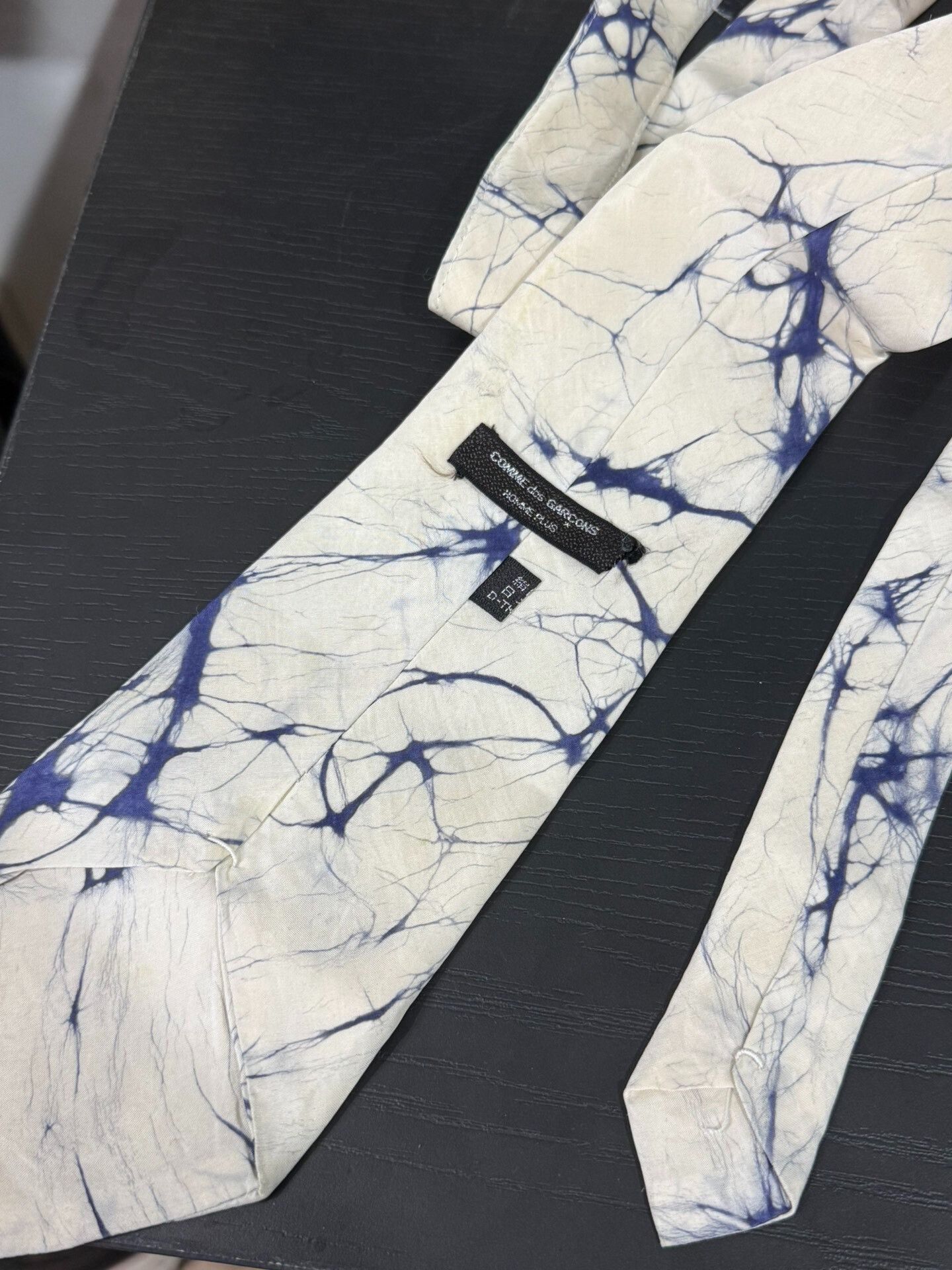 Comme des Garcons Comme des Garcons Blue Printed Silk Tie Size ONE SIZE - 4 Thumbnail