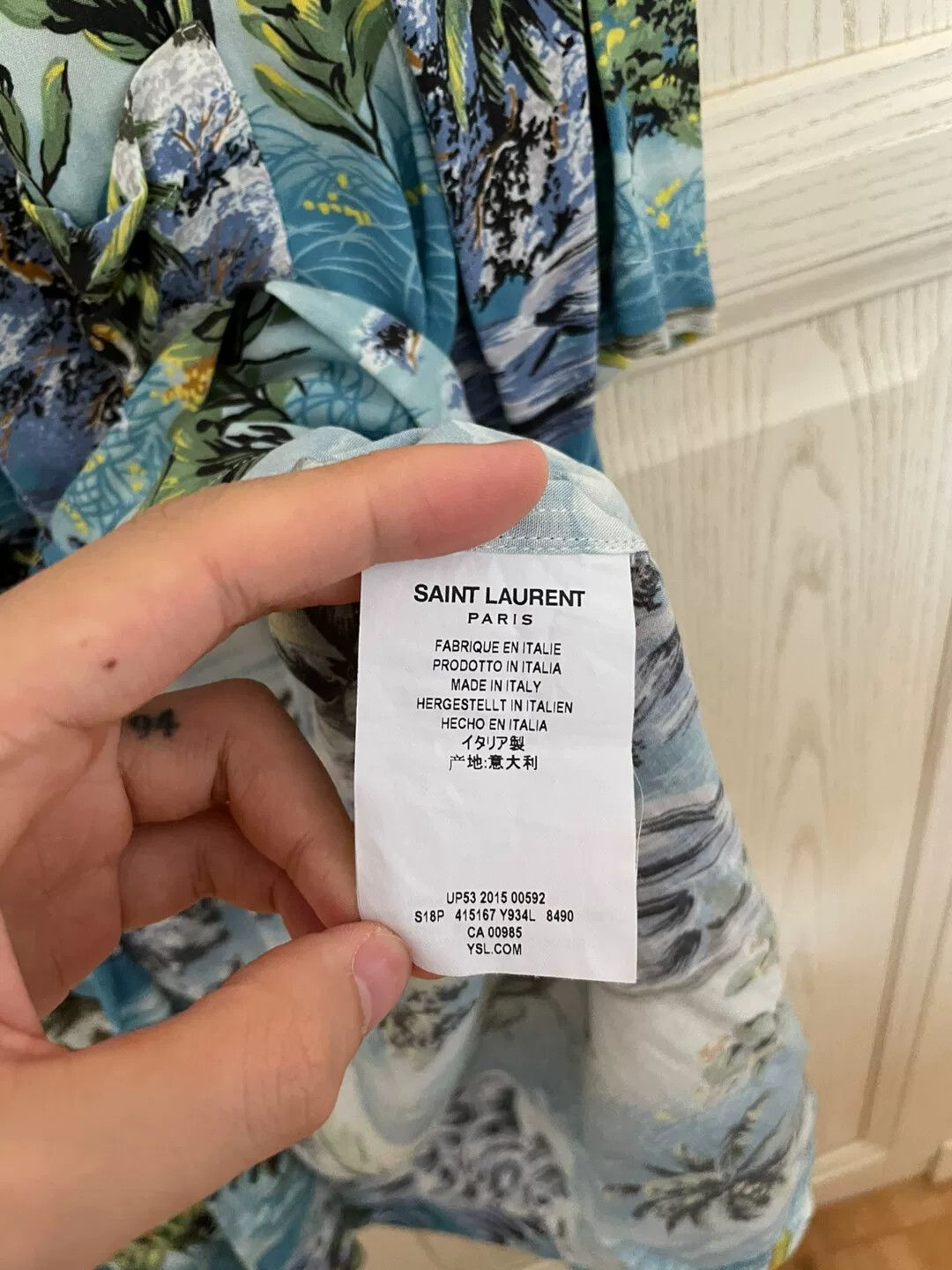 Saint Laurent Paris Saint Laurent Floral Short Sleeve Shirt Size US S / EU 44-46 / 1 - 4 Thumbnail