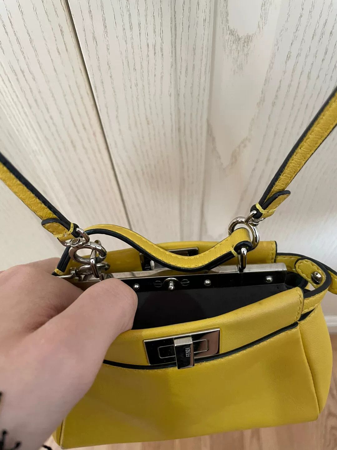 Fendi Fendi Peekaboo Mini Yellow Handbag Size ONE SIZE - 4 Thumbnail