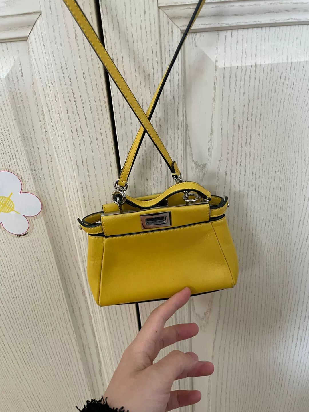 Fendi Fendi Peekaboo Mini Yellow Handbag Size ONE SIZE - 2 Thumbnail