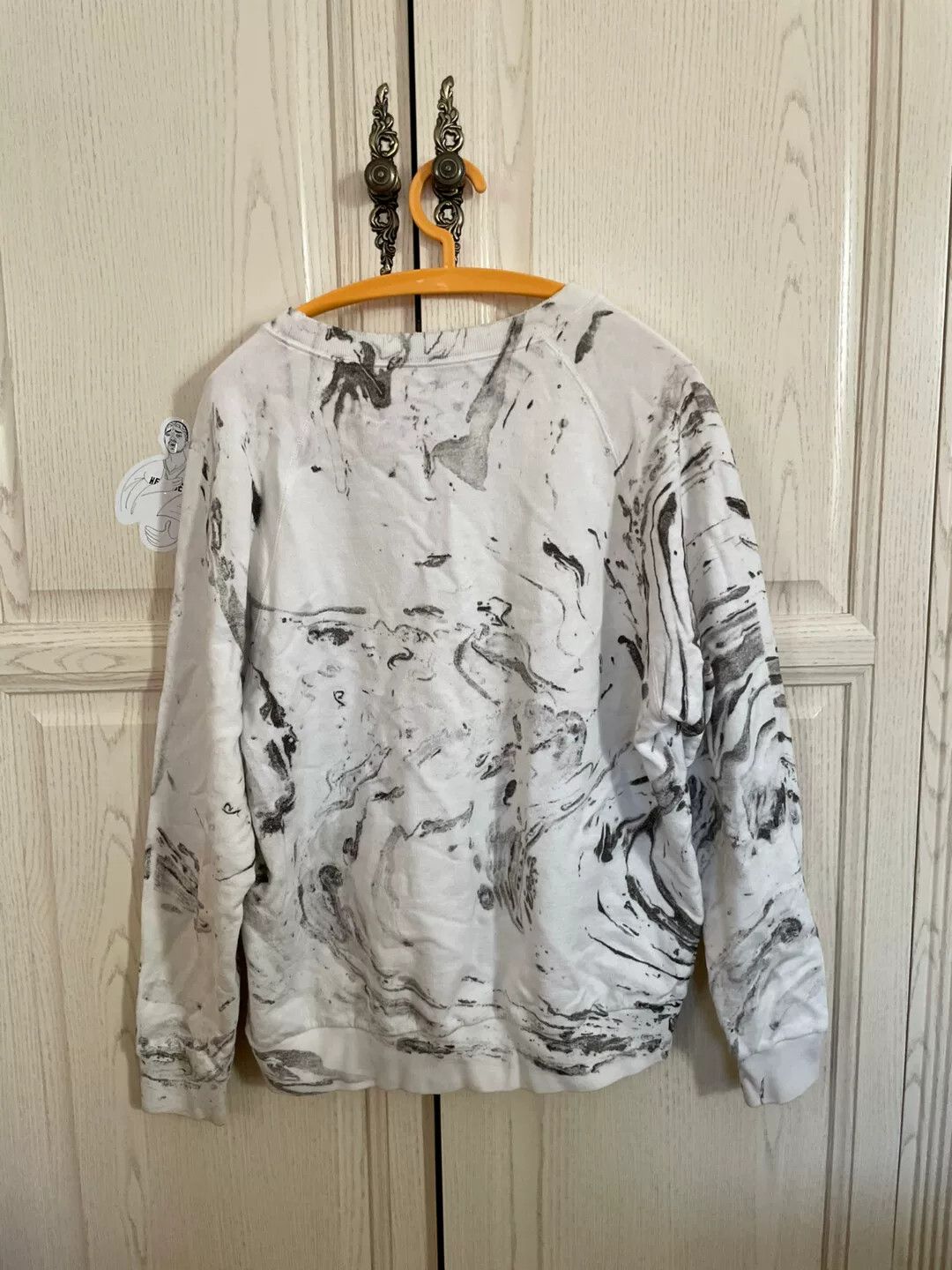 Saint Laurent Paris Saint Laurent Marble Print White Hoodie Size US S / EU 44-46 / 1 - 2 Thumbnail