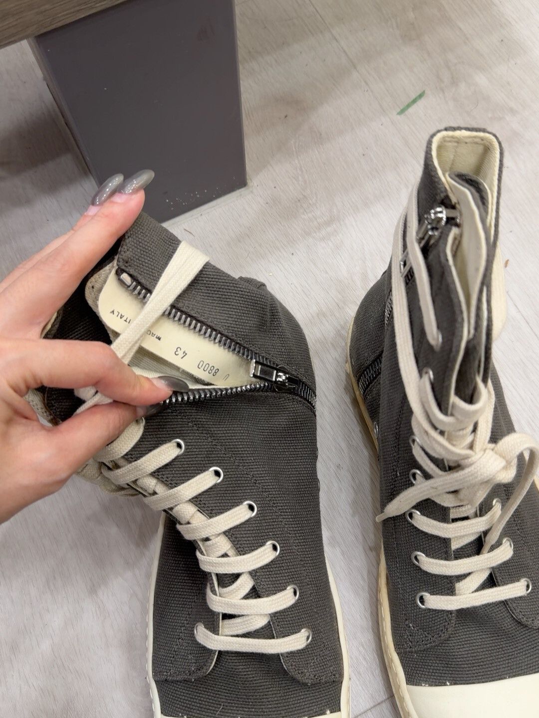 Rick Owens Drkshdw Rick Owens High-Top Canvas Sneakers Size US 10 / EU 43 - 3 Thumbnail