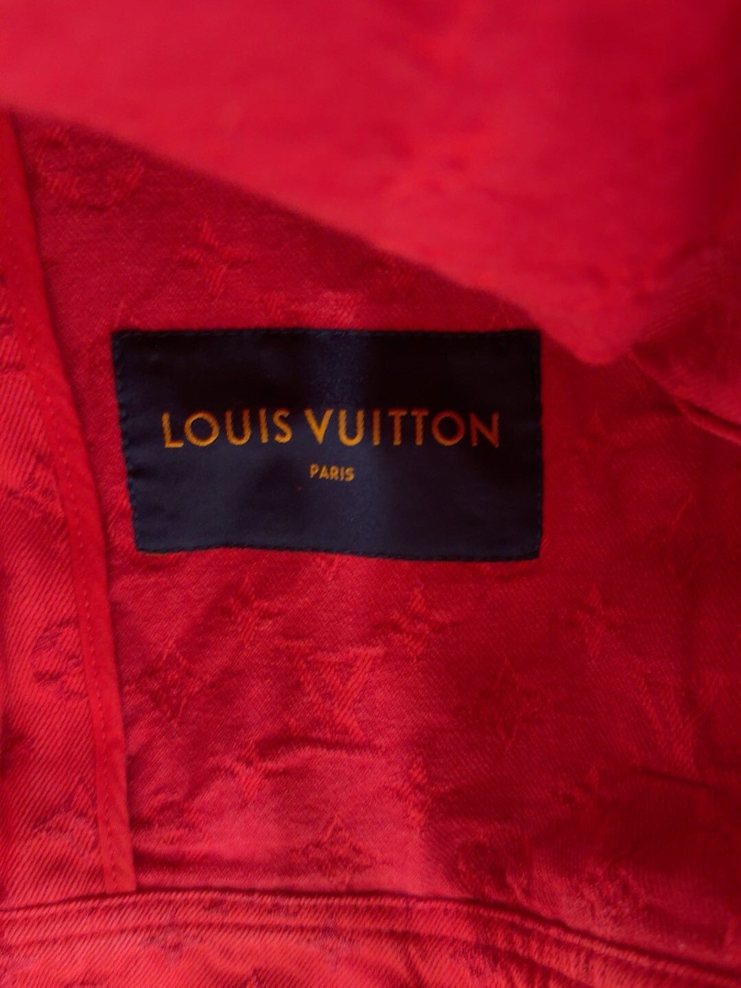 Louis Vuitton Louis Vuitton Red Logo Denim Jacket Size US M / EU 48-50 / 2 - 3 Thumbnail