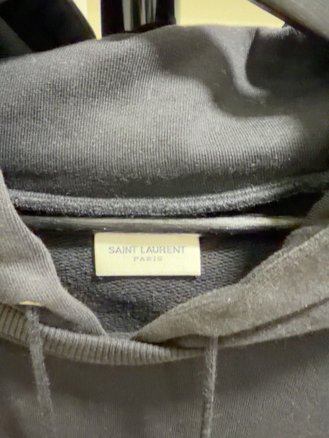 Saint Laurent Paris Saint Laurent Black Leather Sleeve Sweatshirt Size US L / EU 52-54 / 3 - 3 Thumbnail