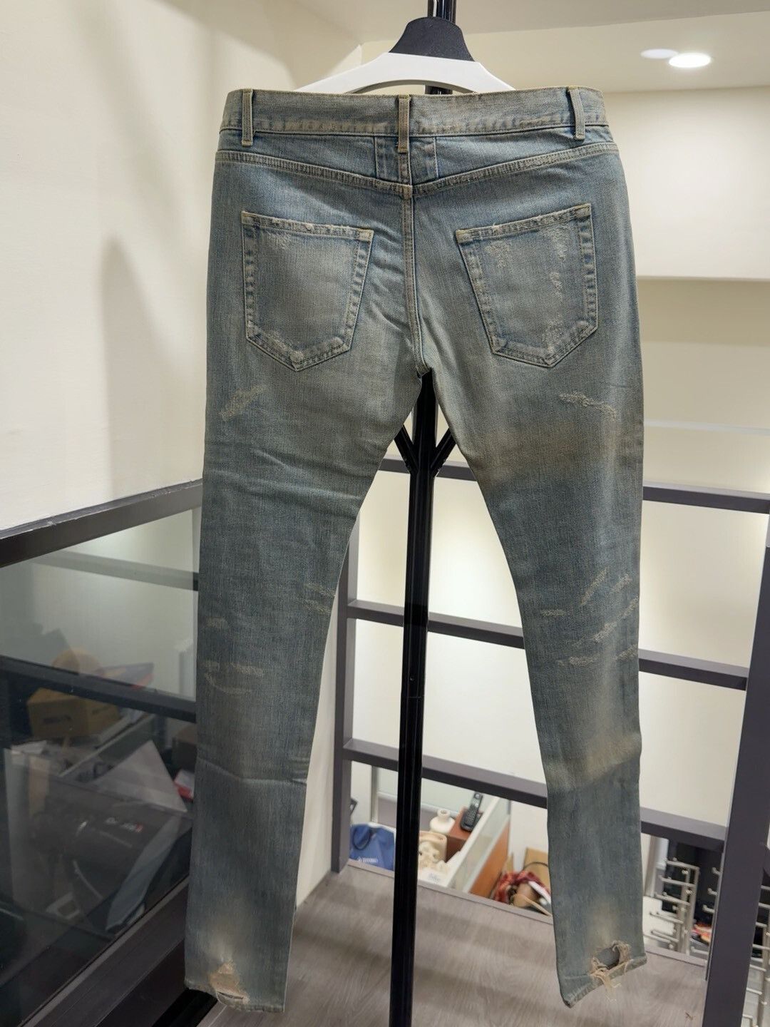 Saint Laurent Paris Saint Laurent Distressed Denim Pants Size 31 Size US 31 - 2 Thumbnail