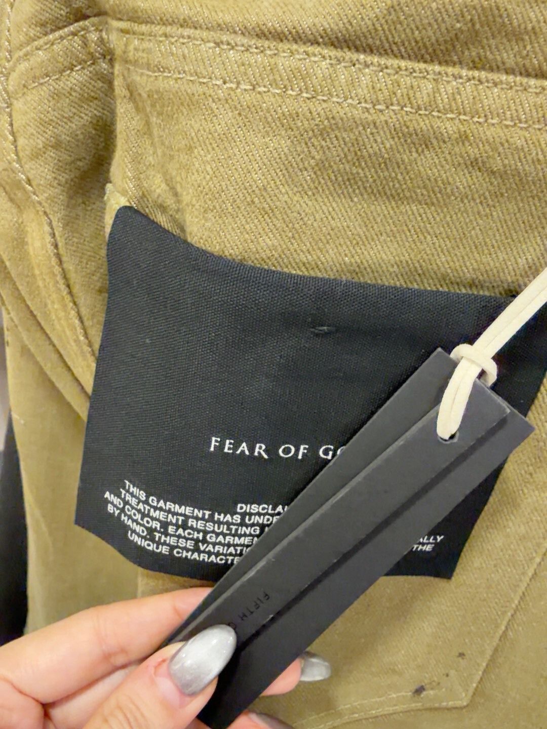 Fear of God Fear of God Olive Green Denim Pants Size US 33 - 3 Thumbnail