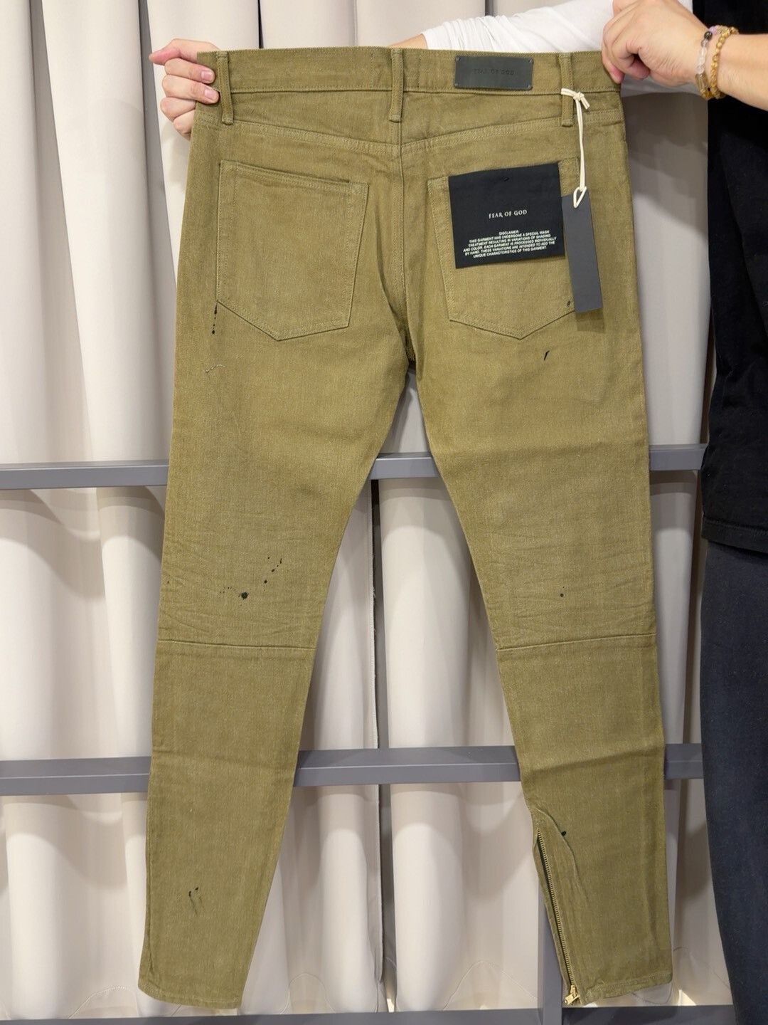 Fear of God Fear of God Olive Green Denim Pants Size US 33 - 2 Thumbnail