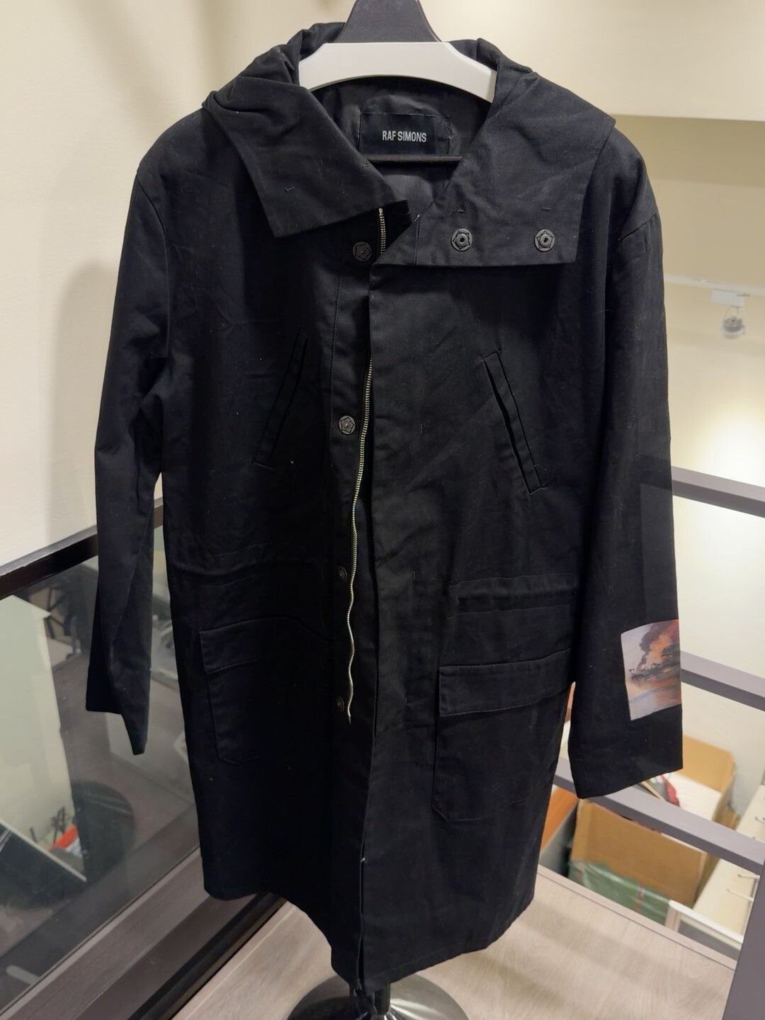 Raf Simons Raf Simons Black Hooded Windbreaker Coat Size US M / EU 48-50 / 2 - 2 Thumbnail