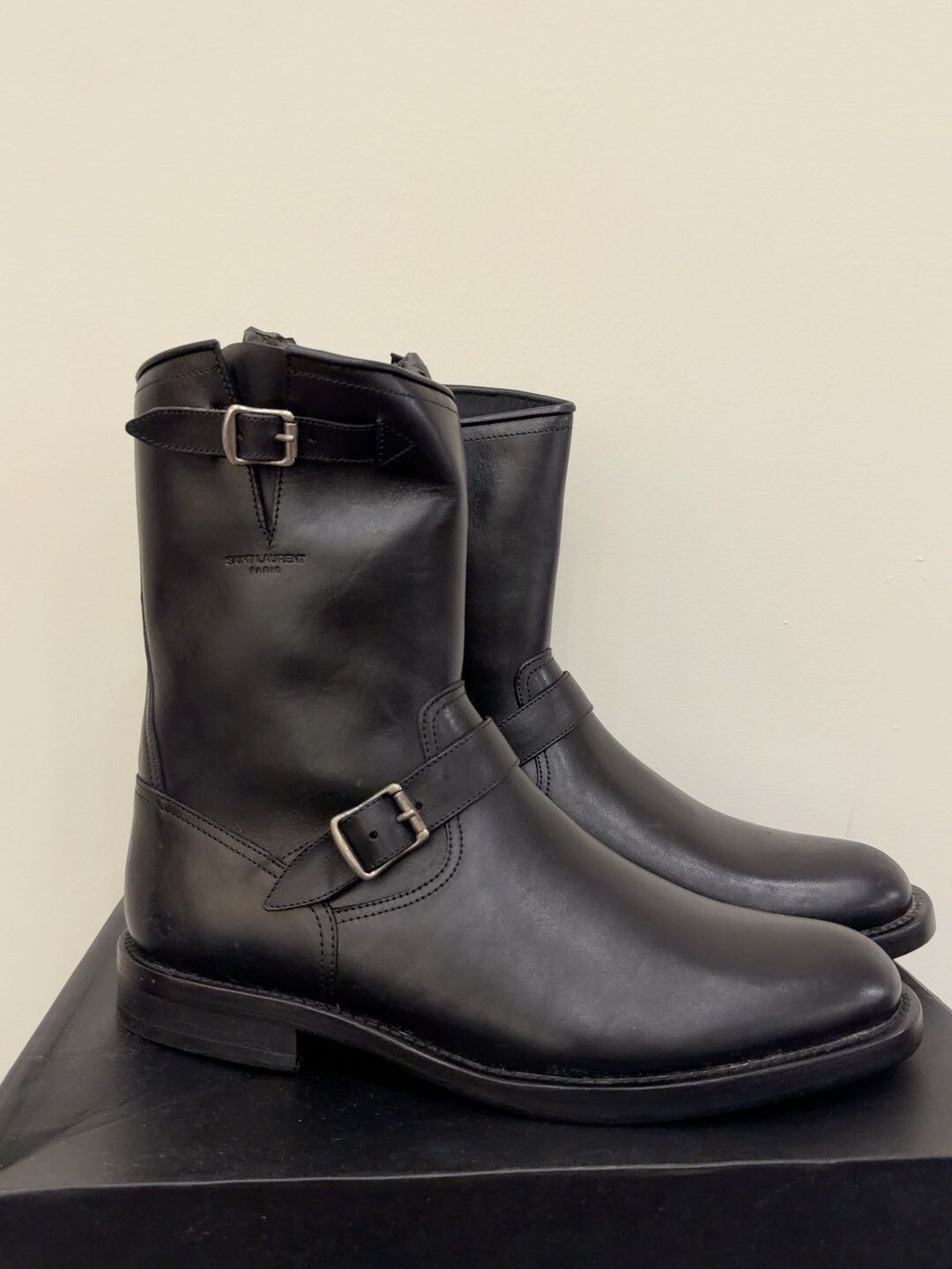 Saint Laurent Paris Saint Laurent Black Mid-Calf Boots Size US 10 / EU 43 - 2 Thumbnail