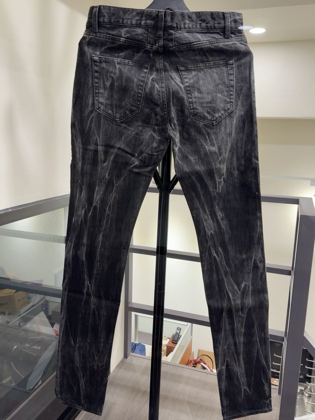 Saint Laurent Paris Saint Laurent Black Wave Denim Pants Size US 29 - 2 Thumbnail
