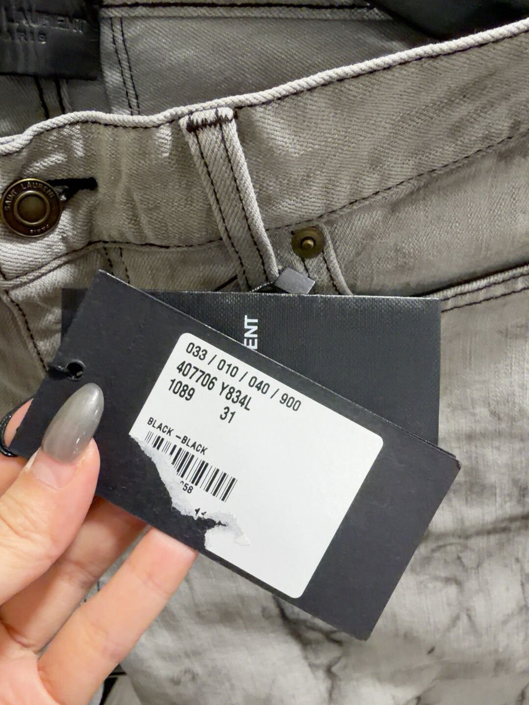 Saint Laurent Paris Saint Laurent Tie-Dye Denim Pants Size US 31 - 3 Thumbnail