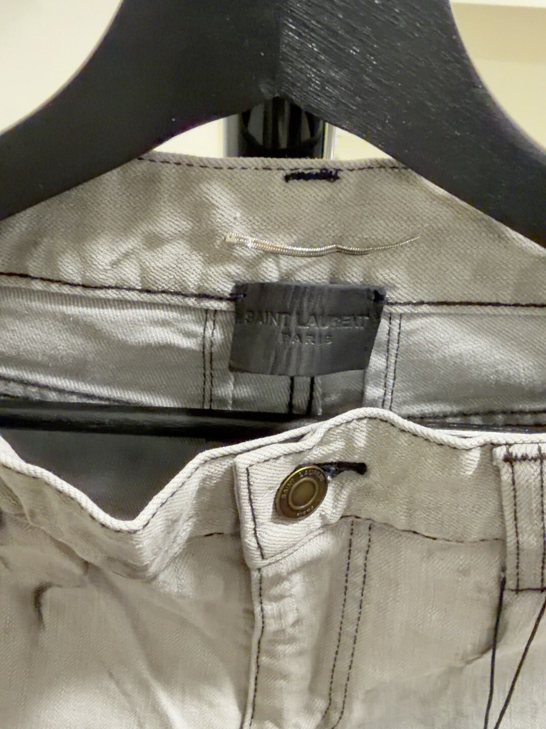 Saint Laurent Paris Saint Laurent Tie-Dye Denim Pants Size US 31 - 4 Thumbnail