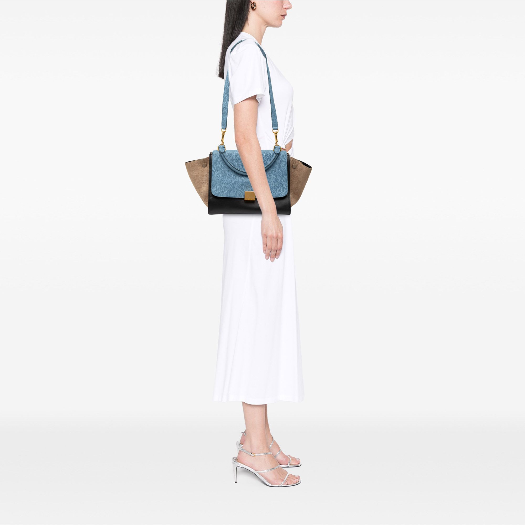 Celine Celine Small Tricolor Leather Trapeze Satchel Size ONE SIZE - 7 Thumbnail