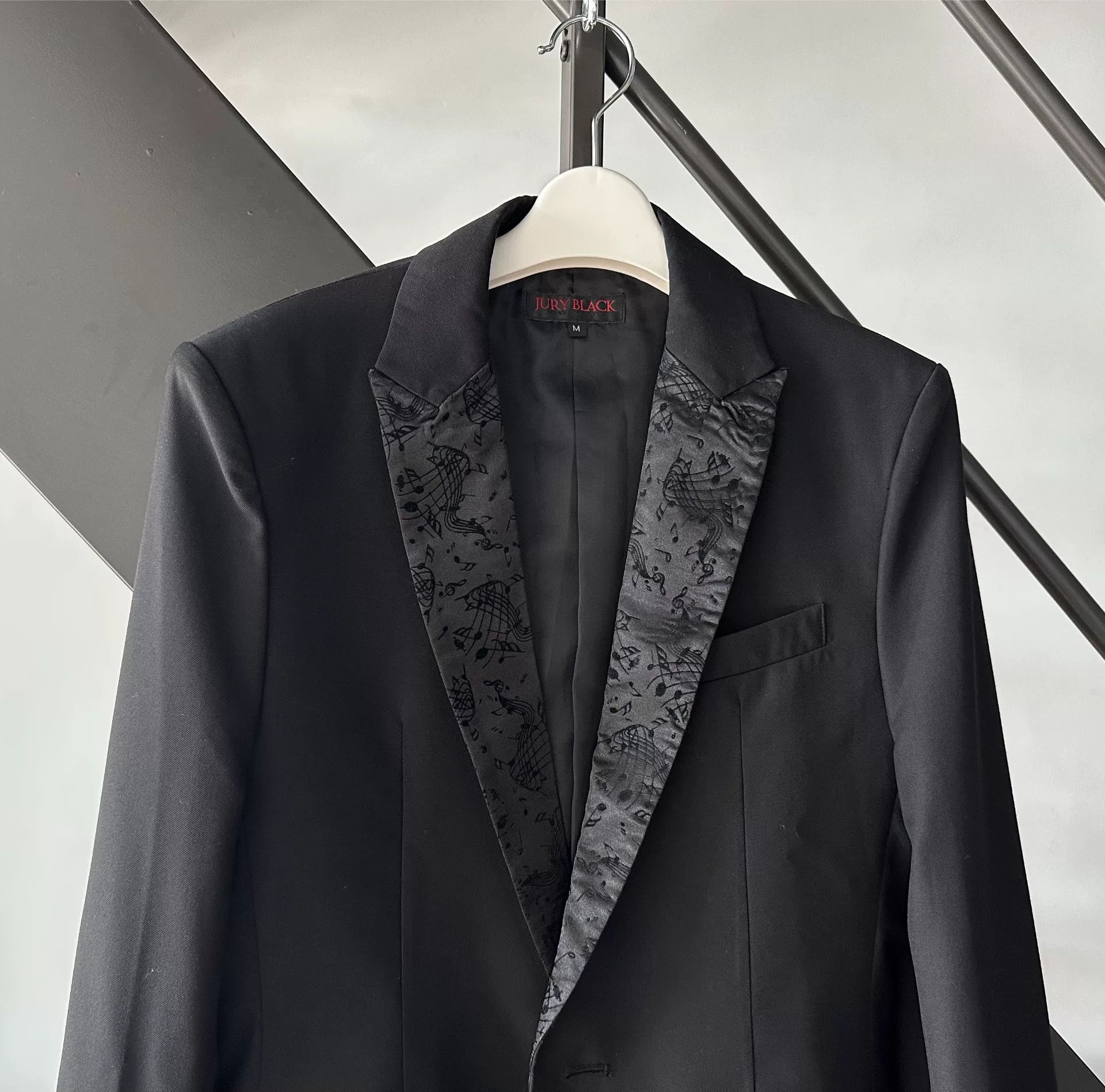 Japanese Brand Jury Black Tailored Velvet Note Jacket Size US M / EU 48-50 / 2 - 2 Thumbnail