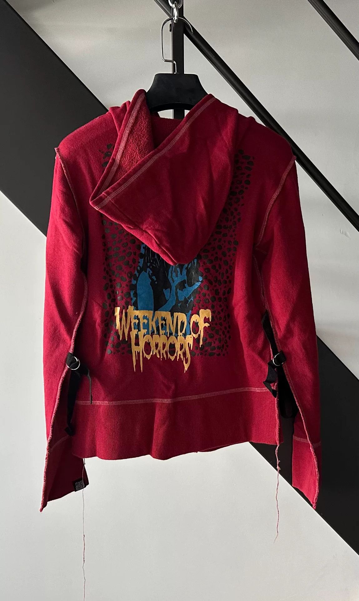 Japanese Brand Red Punk Hoodie with Bat Graphic Size M / US 6-8 / IT 42-44 - 3 Thumbnail